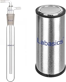 Labasics Bundle-2 Items: 350ml Lab Dewar Flask and Glass Vacuum Cold Trap