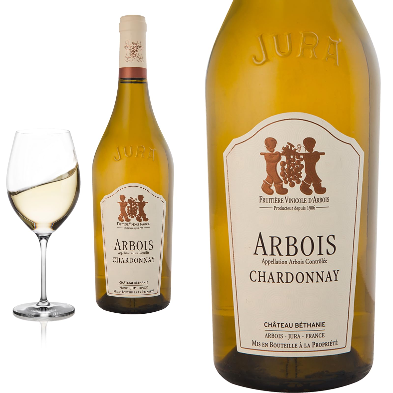 6er Karton 2022 Arbois Chardonnay aus dem Jura von Château Béthanie - Weißwein
