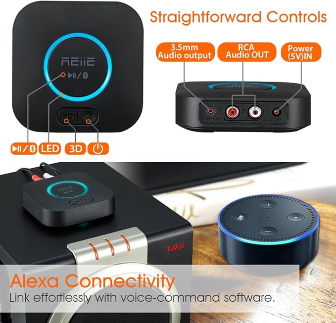 Receptor de Audio Bluetooth 4.2 con 3D Surround AptX Low Latency miniatura 4