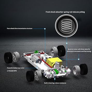 BCDYH Remote Control Lift Car 2.4GHz 1/43 Remote Control Car 4WD Full Scale Remote Control Racing Car with Simulation Lighting Forward, Backward, Turn Left, Turn Right