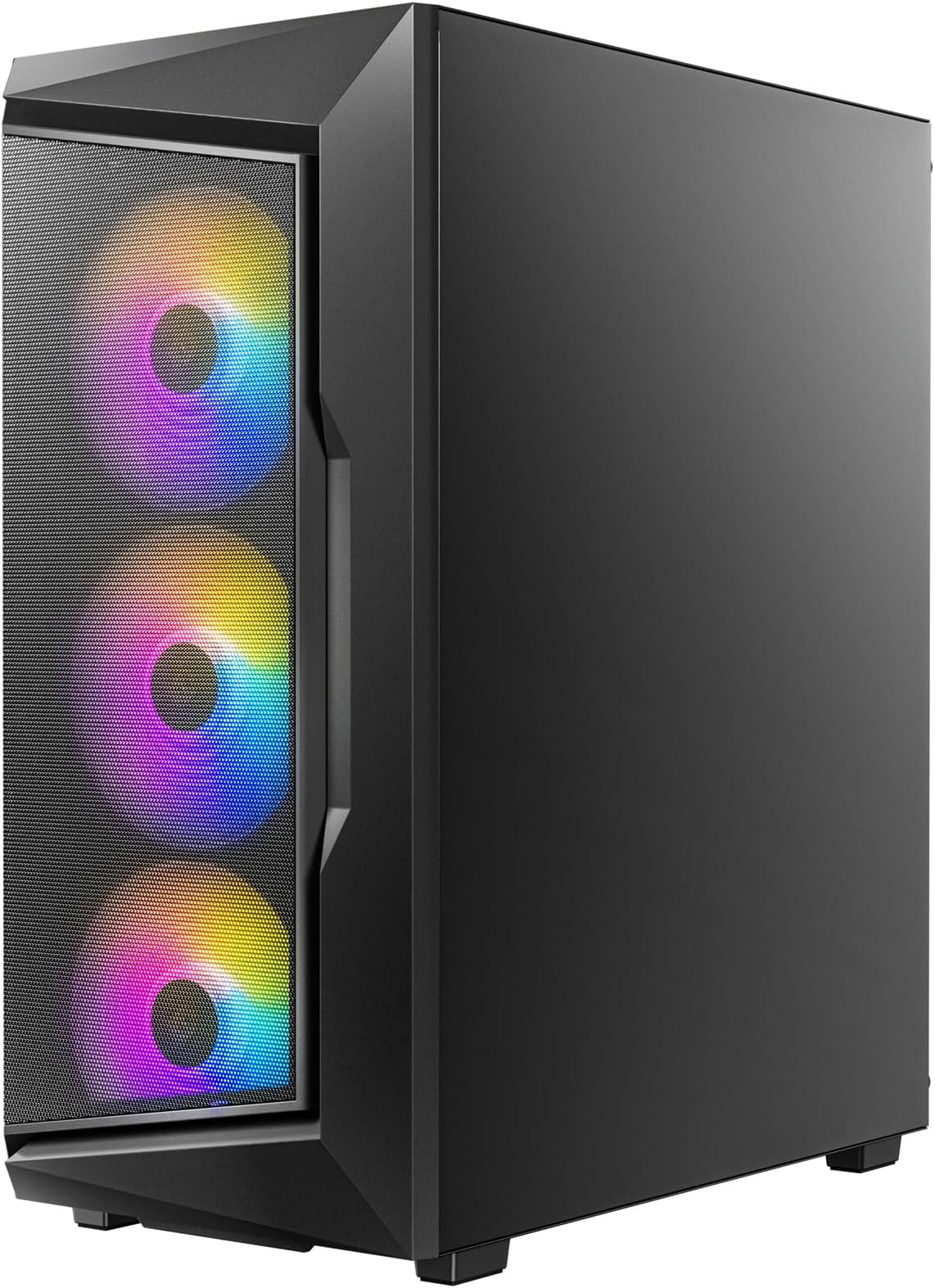 AX Series AX61 Elite, High-Airflow Mesh Front Panel, 4 x 120mm ARGB Fans Included, Tempered Glass Side Panels, Up to 8 Fans Simultaneously, Mid-Tower ATX Gaming Case