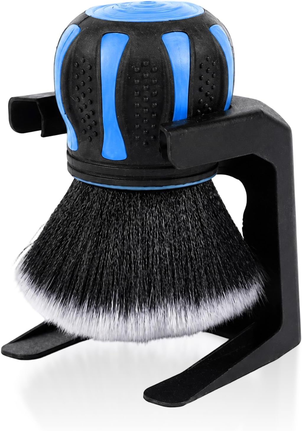 Car Detailing Brush, Car Cleaning Brush, Ultra Soft Fiber Auto Interior Dusting Brush with Storage Rack, Car Accessories Tire Shine Cleaning Tool Beauty Tools for Most Vehicles (Black Blue)