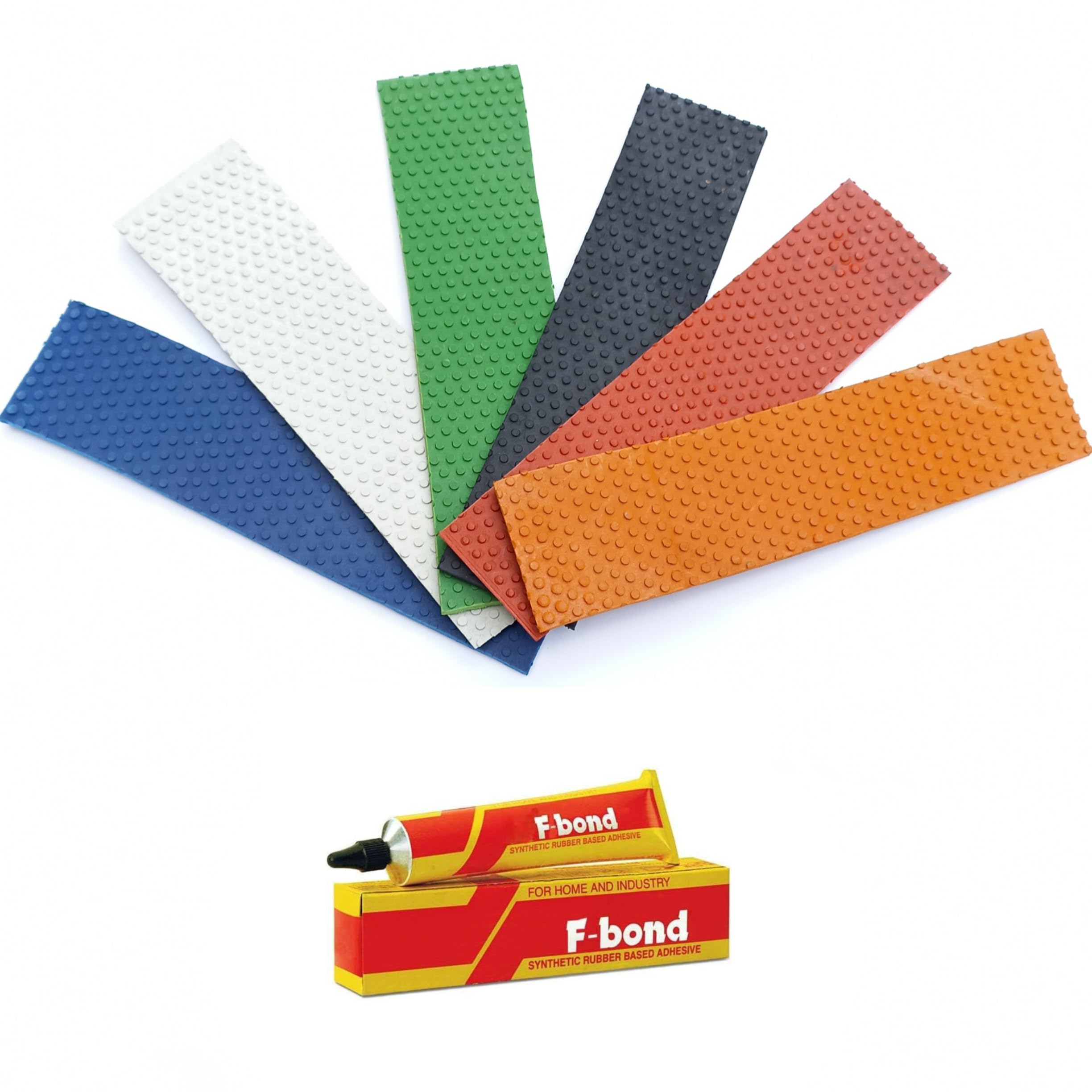 Rai & Gen 7 Multicolor Cricket Bat Toe Guards with Adhesive – Black, Blue, Green, Orange, Red, White, Yellow – Durable Protection for Bat Toe (Universal Size Pack of 8)