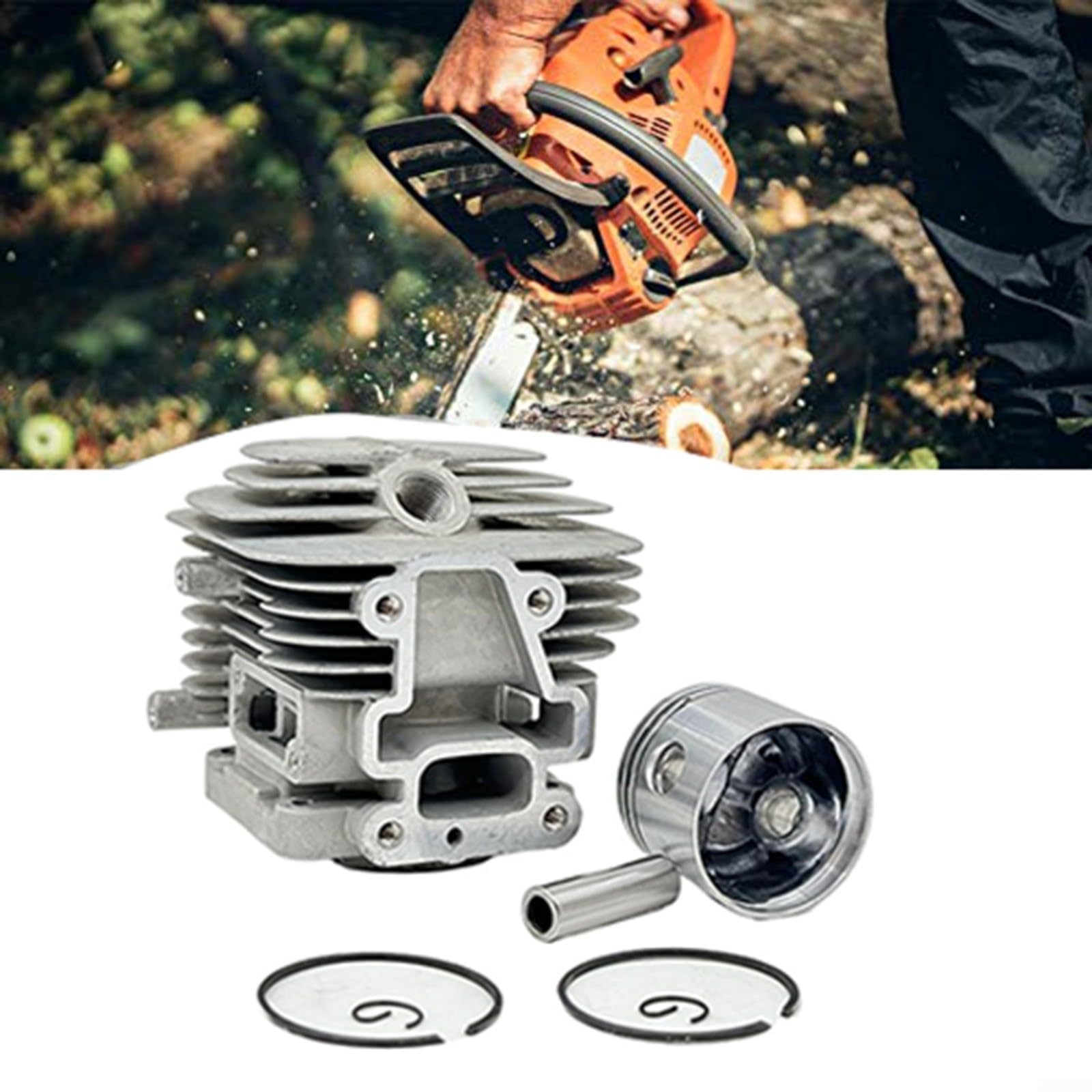 Para Kawasaki TJ45E TJ45 11005-2165 Cilindro y Kit de Cilindro de Acero para Cortacésped String Trimmer Accesorios, Jardín Exterior Patio Uso
