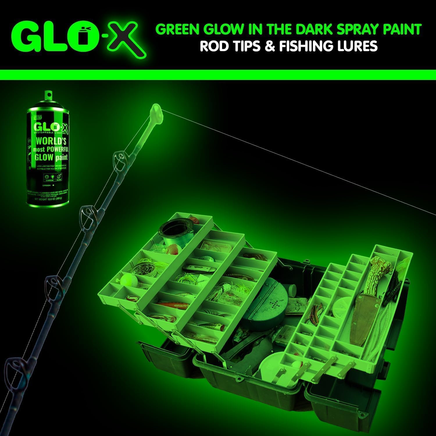 Green Glow in the Dark Spray Paint - Make Christmas Indoor and Outdoor Decorations Glow Neon Fluorescent in the Dark - Metal Plastic Fabric