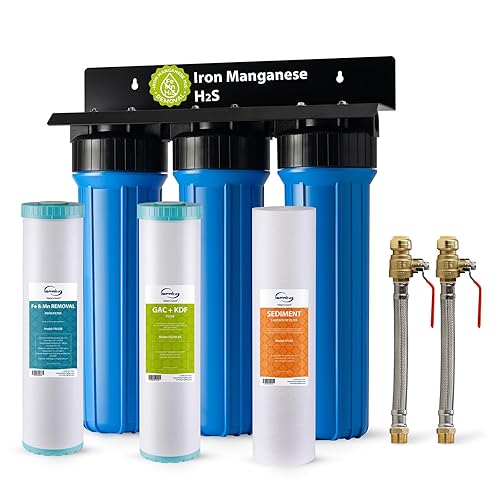 Miniatura 8 de iSpring WGB32B-PB+AHPF12MNPT16X2 Sistema de filtro de agua de 3 etapas para toda la casa, reduce el plomo, cloro, filtración de agua para el hogar