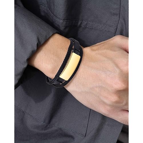 Men's Rectangular Wide Edge Silver Stainless Steel Bracelet