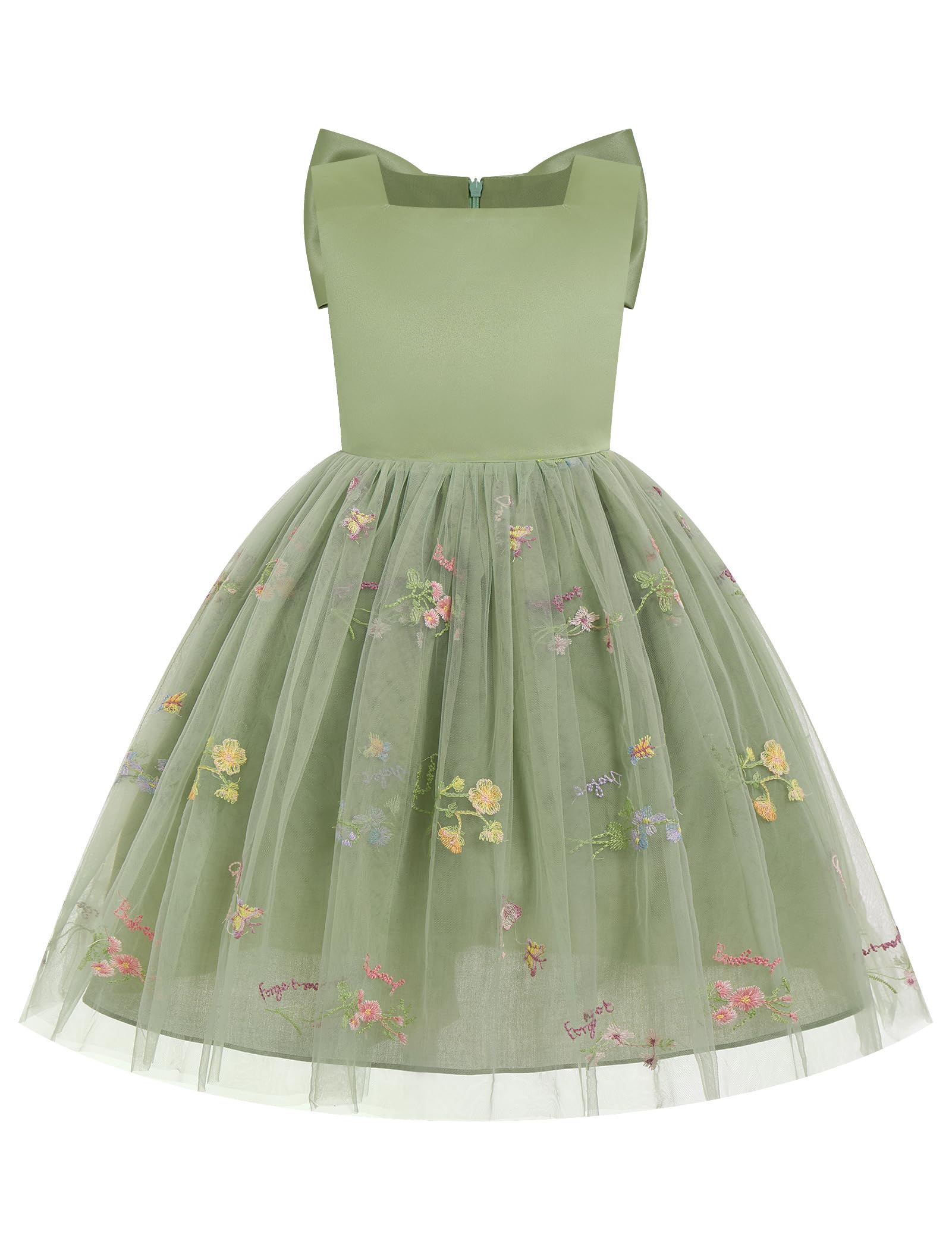 IDOPIP Kleinkind-Blumenmädchenkleid, Blumenmädchenkleid, Tüll, Pary