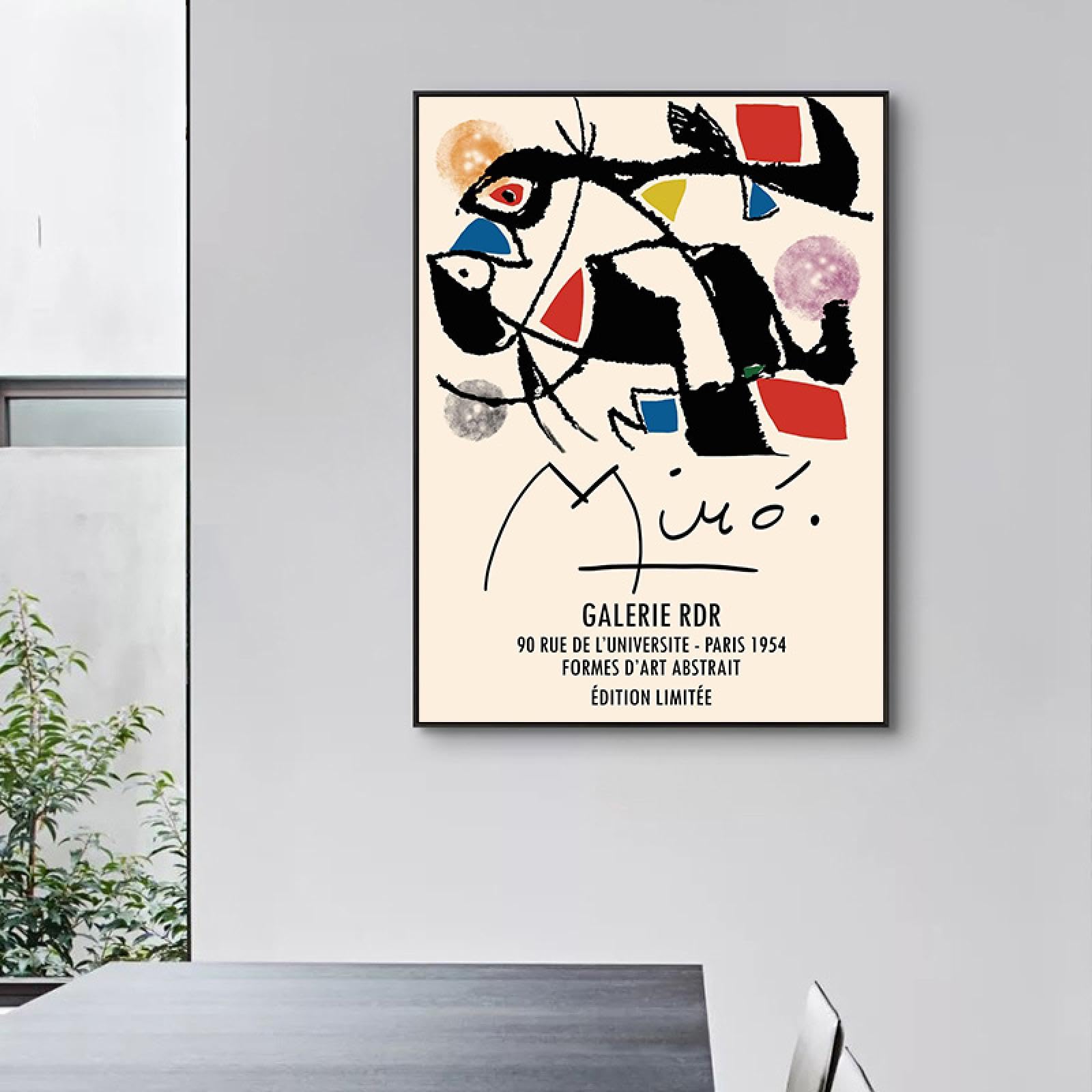 SDVIB Surrealismo Joan Miro Art Poster Stampa Tela Pittura Astratta Moderna Arte della parete Immagine per Soggiorno Decorazioni per la casa 60x80cm-2Pieces Frameless