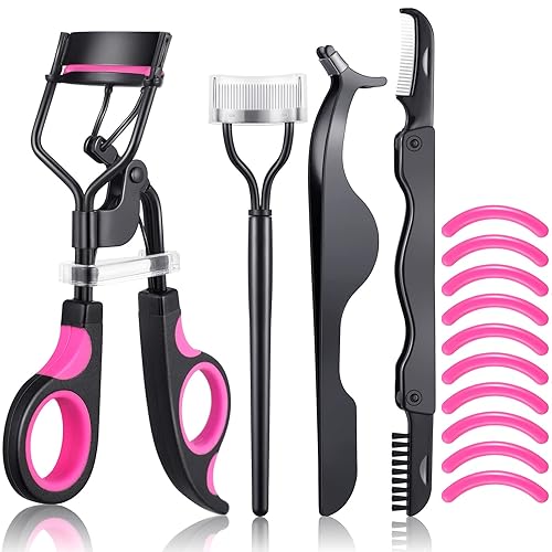 El juego de 5 rizadores de pestañas incluye rizadores de pestañas con 10 almohadillas de repuesto para rizadores de pestañas, peine de pestañas,