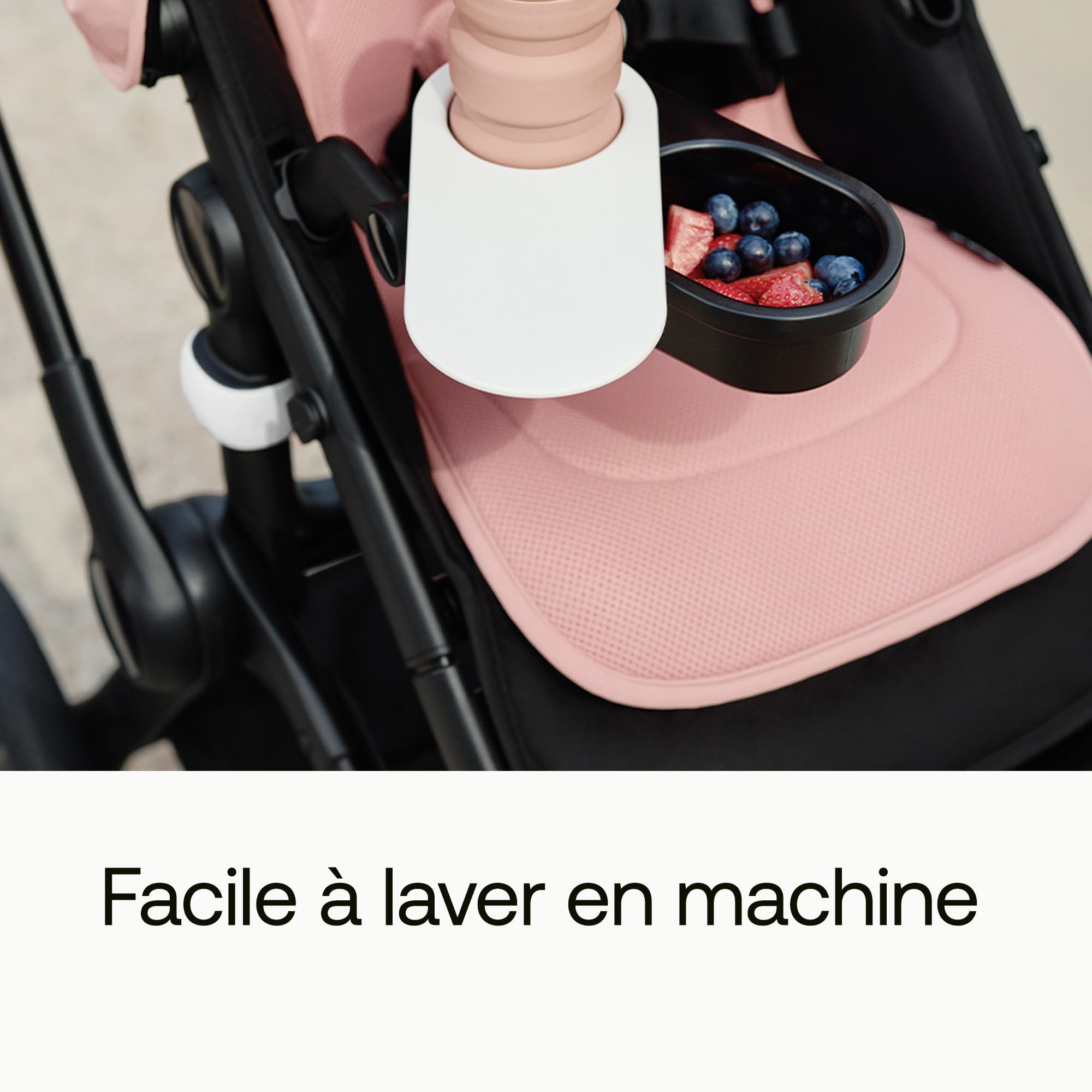 Bugaboo Coussin Confort réversible pour poussettes, Confort en Toute Saison, Ajustement amélioré, Compatible avec Toutes Les poussettes, réversible, Maille 3D Super Douce, Dusty Pink