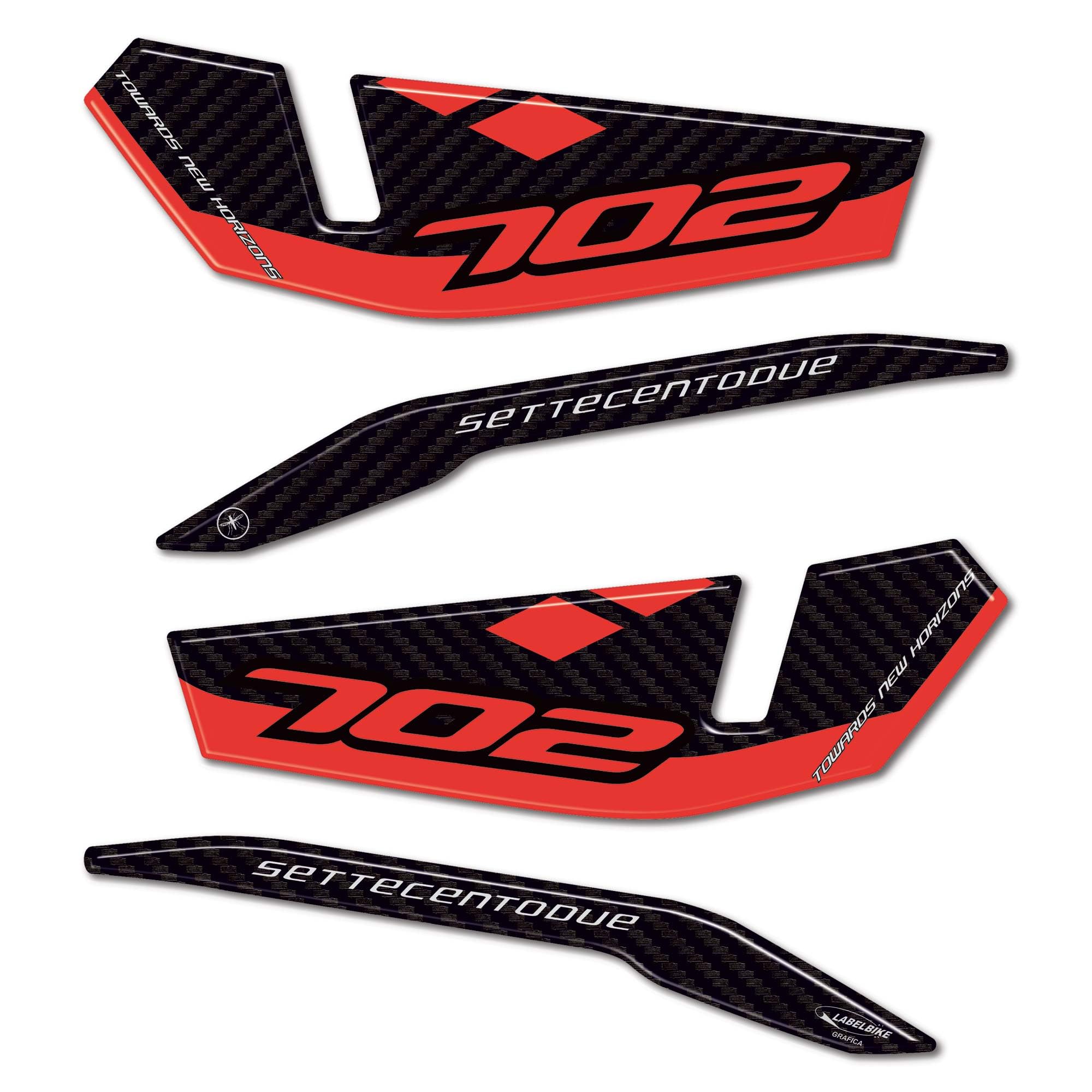 labelbike - 3D Stickers Motorcycle Handguard Protections Compatible with Benelli TRK 702 and 702X - Red