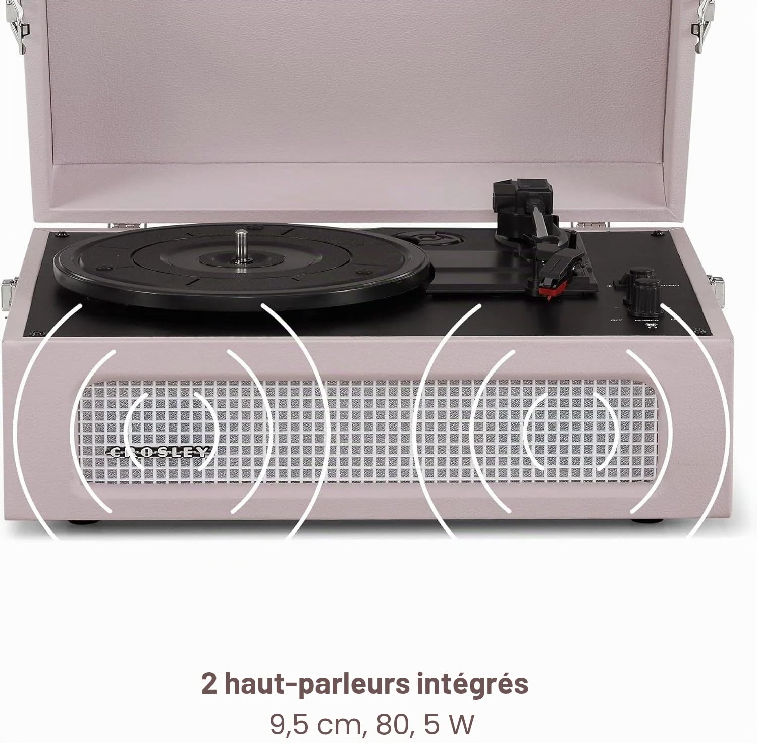 Crosley Voyager Tourne-Disque avec 2 Haut-parleurs, Bluetooth in & Out et AUX - Tourne-Disque Vintage à 3 Vitesses - pour vinyles de 7", 10" et 12" - Portable avec étui intégré (Améthyste.)
