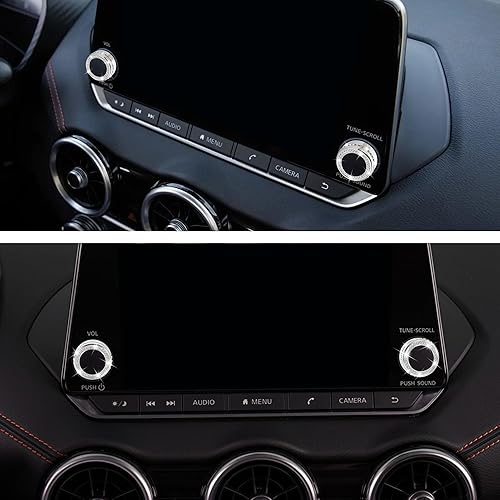 Miniatura 6 de TOMALL Funda brillante para consola central compatible con Nissan Sentra 2020-2022, cubierta de botón de volumen, sonido de radio, tapa de perilla