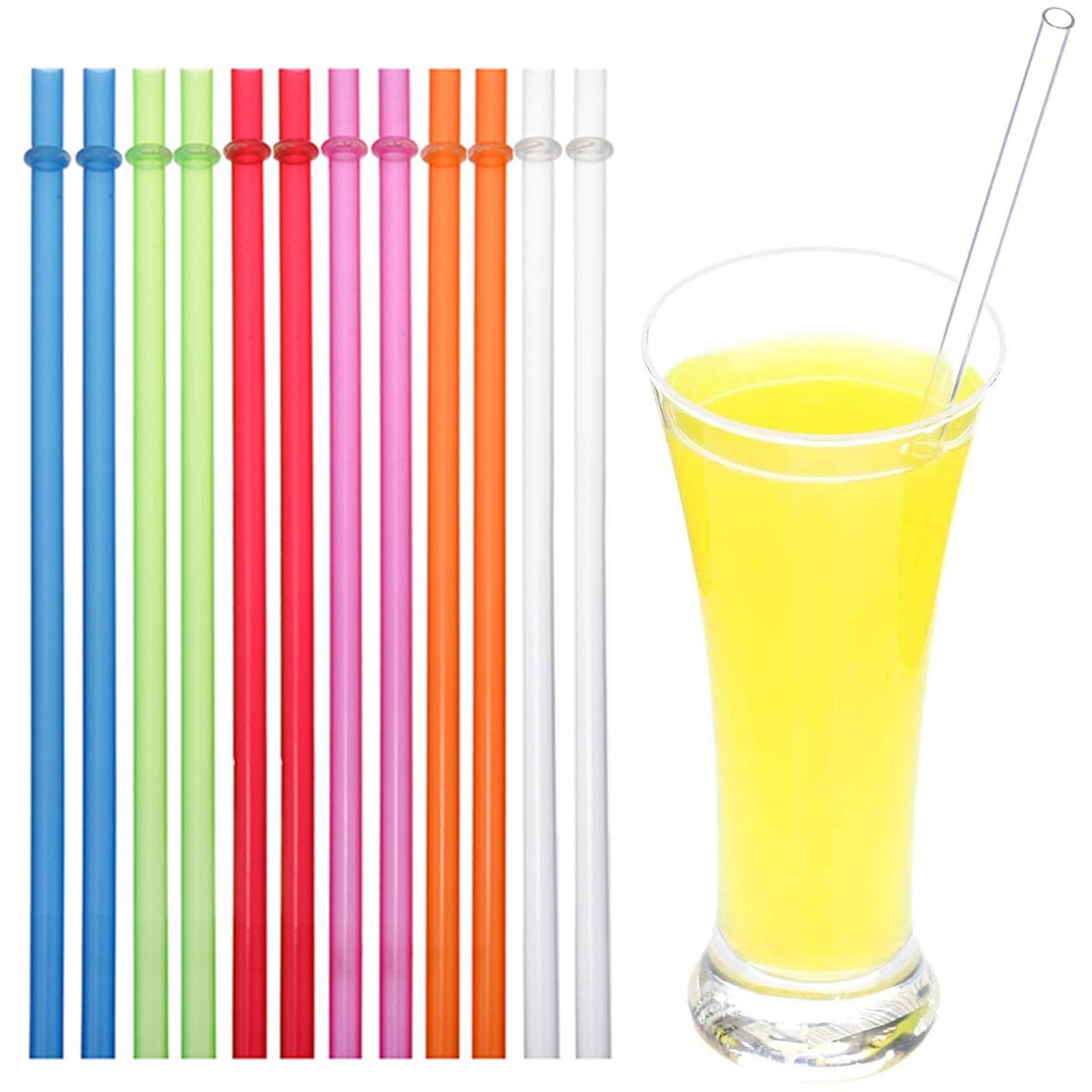 13 Inch Clear Reusable Plastic Replacement Drinking Straws Extra Long for 30oz 40oz 60oz Mason Jar Tumblers,Dishwasher Safe,Set of 12 Pcs Straws with Cleaning Brush (11inch - Image 4