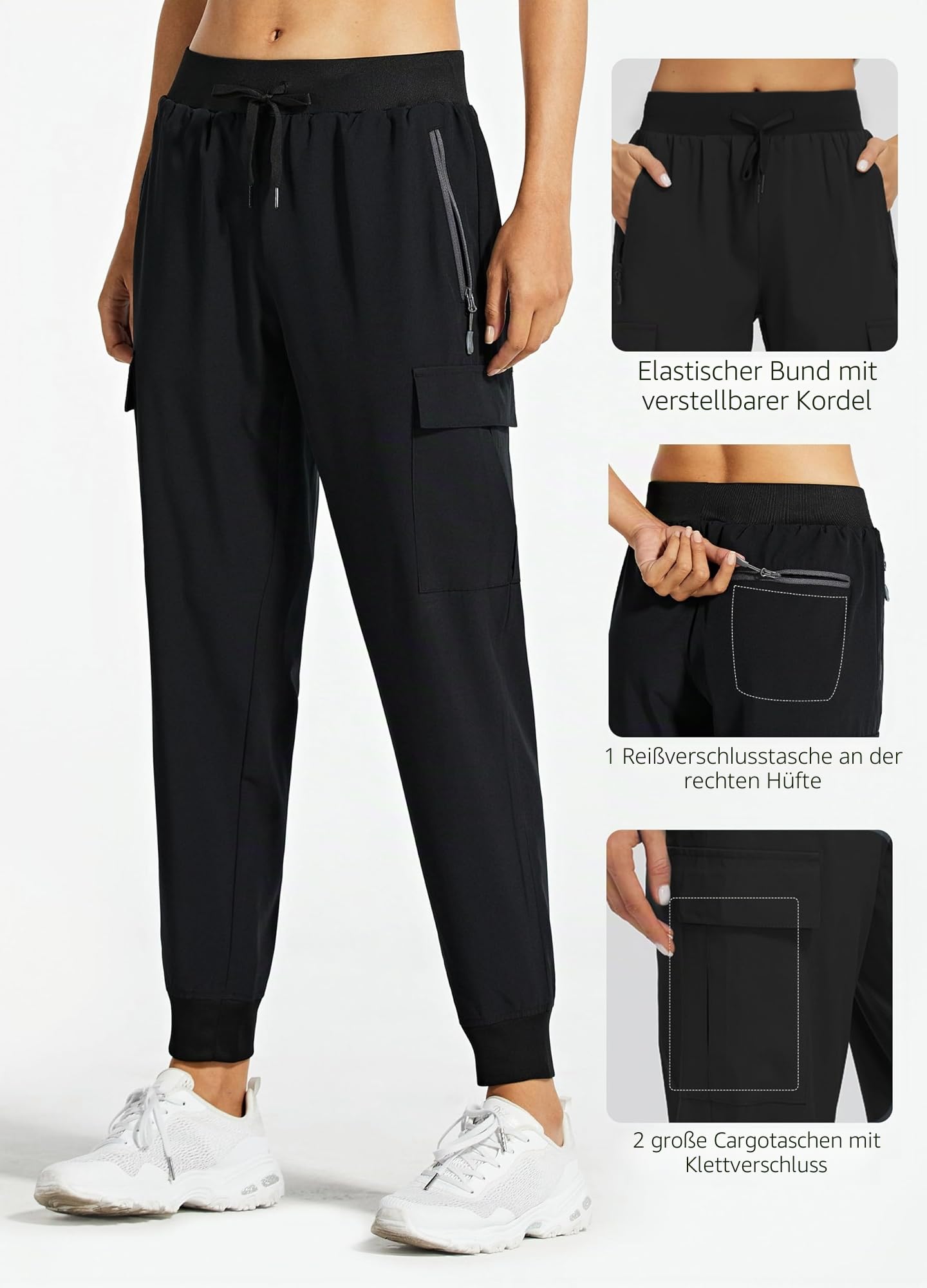 Libin Damen Cargohose Jogginghose Leichter Trekkinghose Wanderhose Wasserdicht Outdoorhose Schnelltrocken Sportlich Freizeit Reise