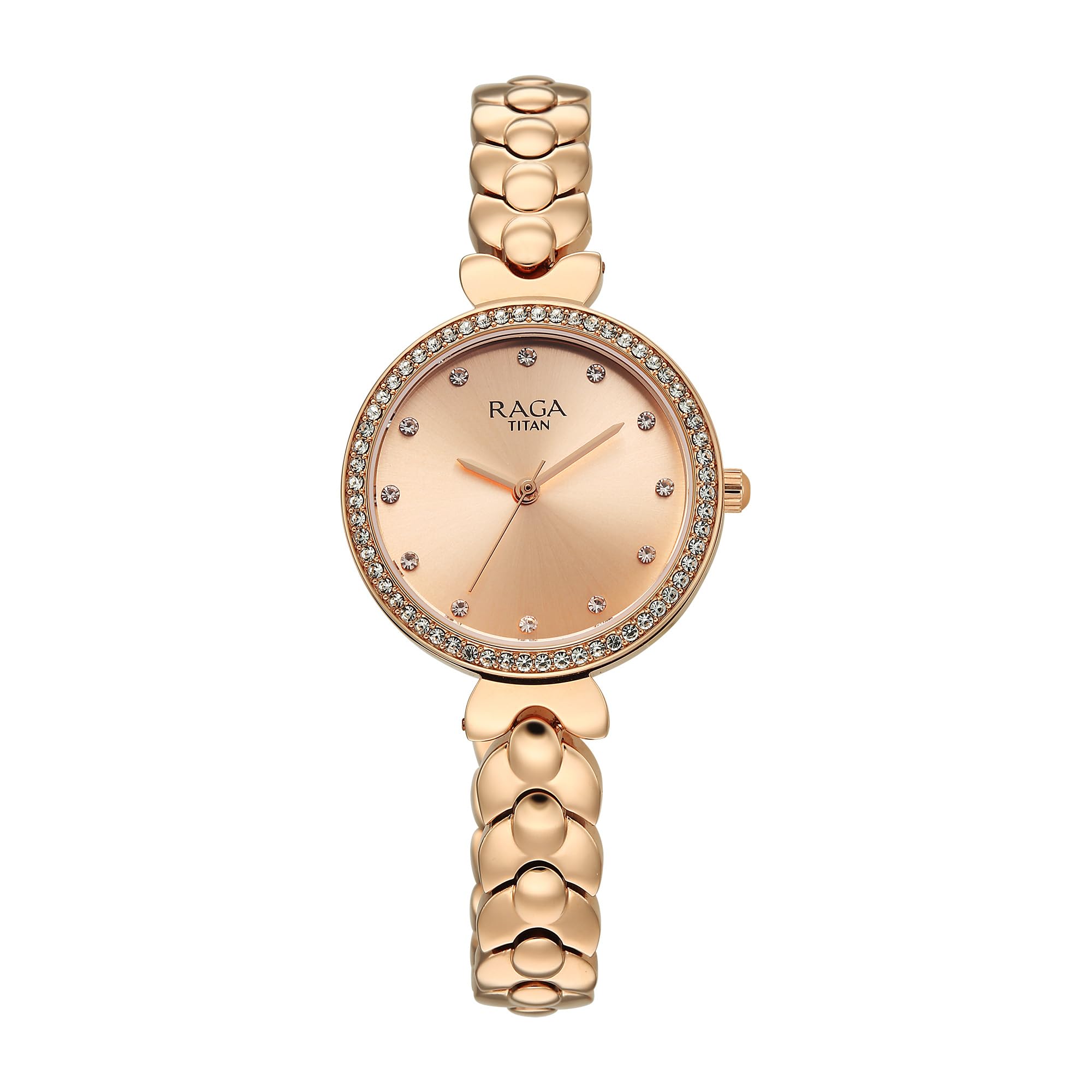 Titan Raga Showstopper 4.0 Quartz Rose Gold Round Dial Rose Gold Stainless Steel Strap Analog Watch for Women - 95357WM01-image-40