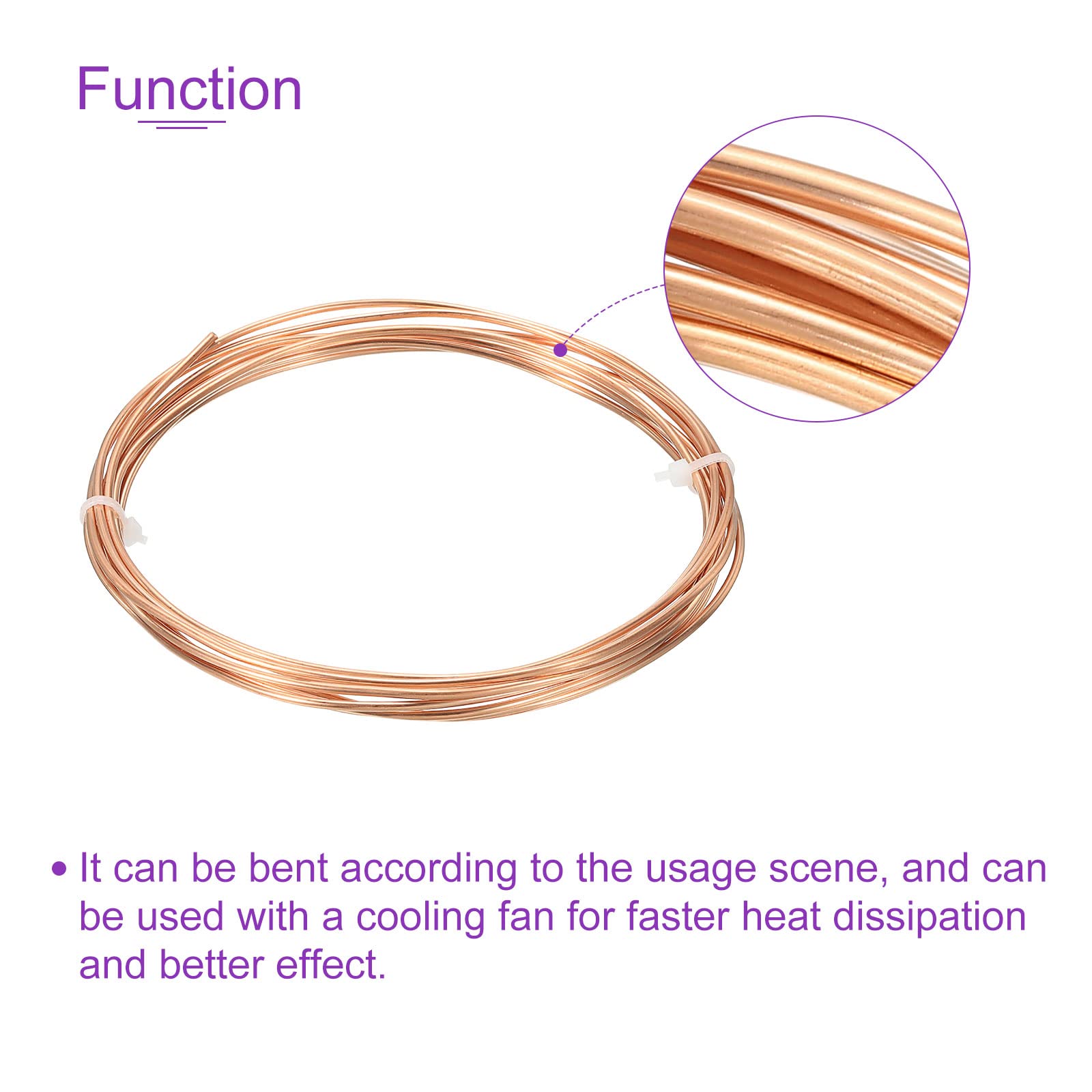 DMiotech 1.5mm X 2.5mm Long 2.0 M Refrigerator Copper Pipe Flexible Tubing For Compression, Air Conditioner Air Assist - View #3