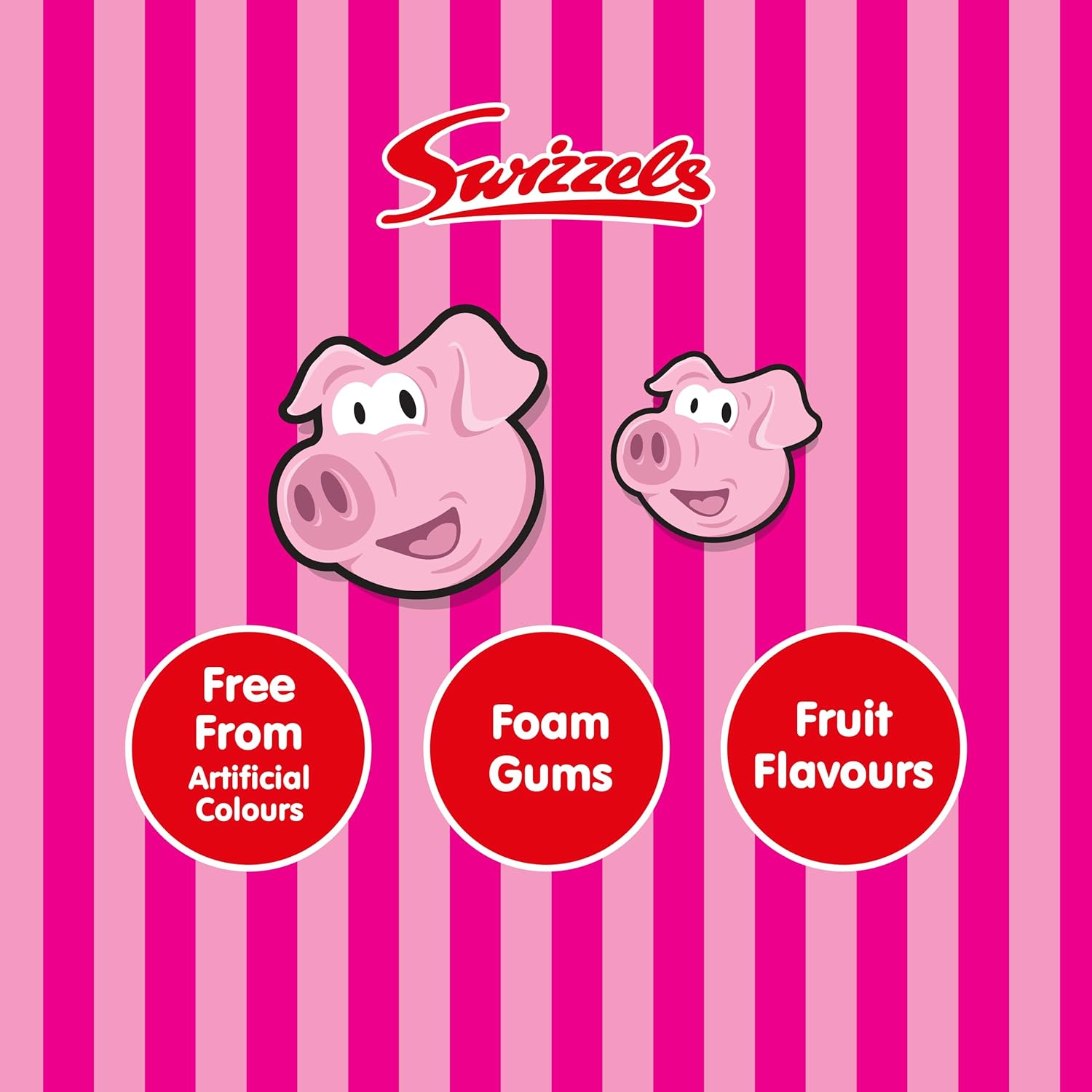 Swizzels Sweet Tubs, Fun Gums Pig's Mugs, Fruit Flavour Sweet Gums, Sharing Tub of Sweets 120ct (Pack of 3)