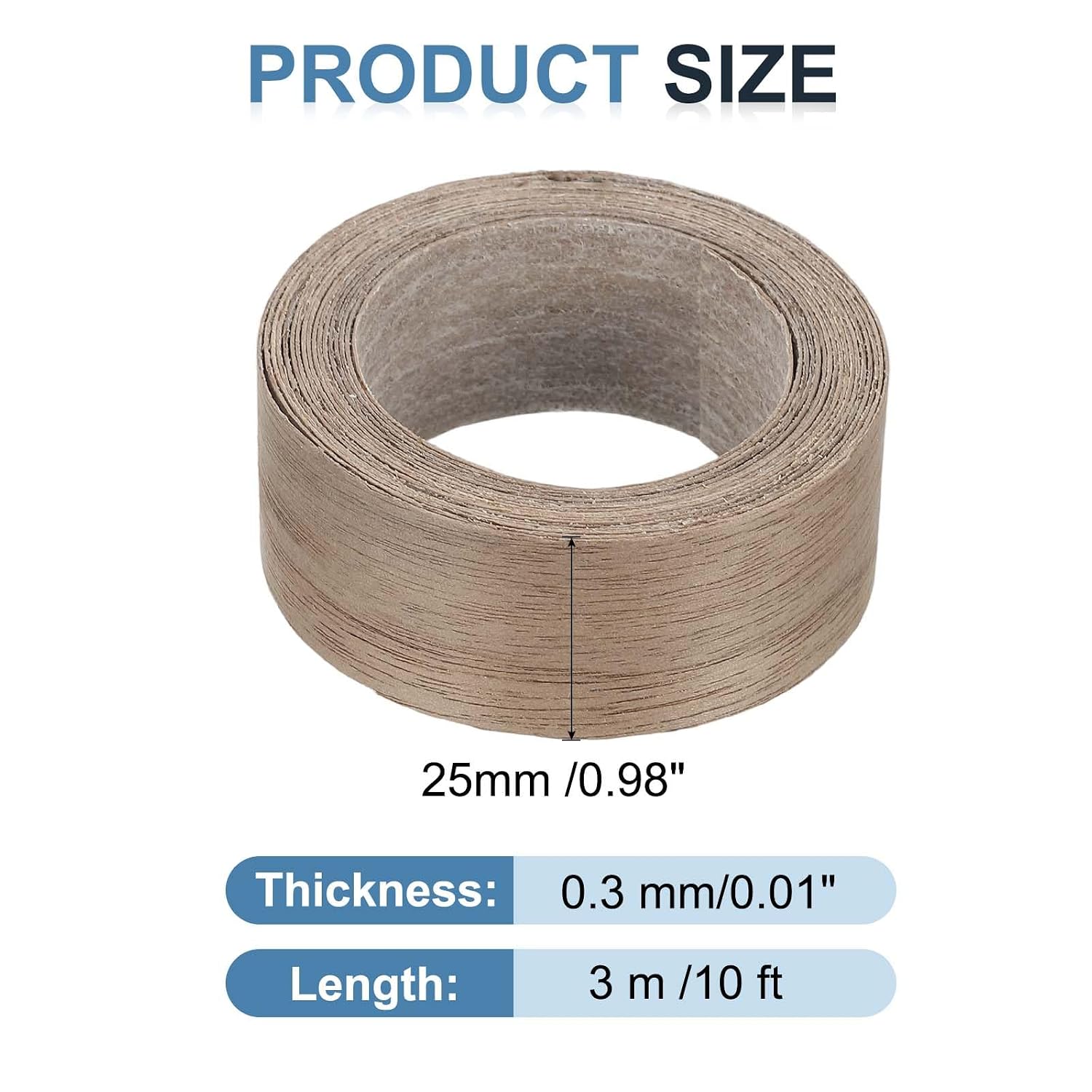 PATIKIL Black Walnut Edge Banding, 1 Inch x 10 ft Wood Veneer Tape Pre-glued Flexible Plywood Edge Banding with Hot Melt Adhesive for Furniture Restoration