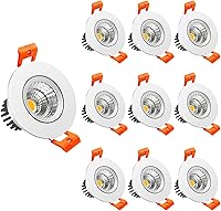 Vista 6 de LightingWill Downlight LED regulable de 2 pulgadas, luz de techo empotrable COB de 3 W, blanco ultra cálido 2700 K, CRI80, equivalente a bombillas