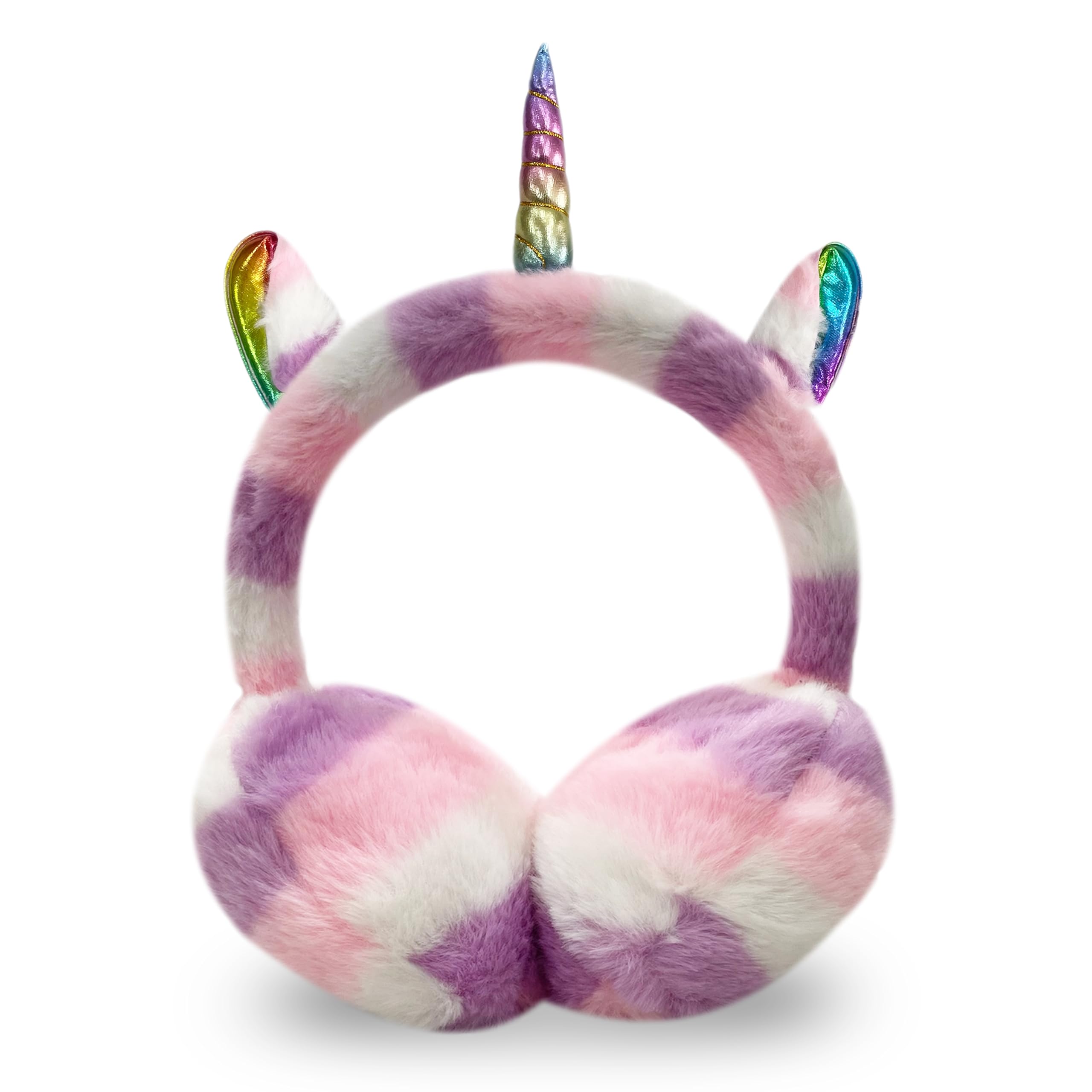 zqbiee Latest Unicorn Style Cute Winter & Outdoor Adjustable Ear Muffs Tie Dye for Girls and Women (Unicorn Purple)-picture-2