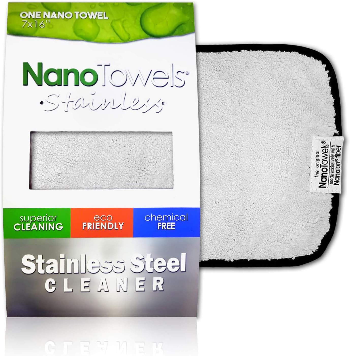 Stainless Steel Cleaner | The Amazing Chemical Free Stainless Steel Cleaning Reusable Wipe Cloth | Kid & Pet Safe | Grey 7x16 (1 pc)