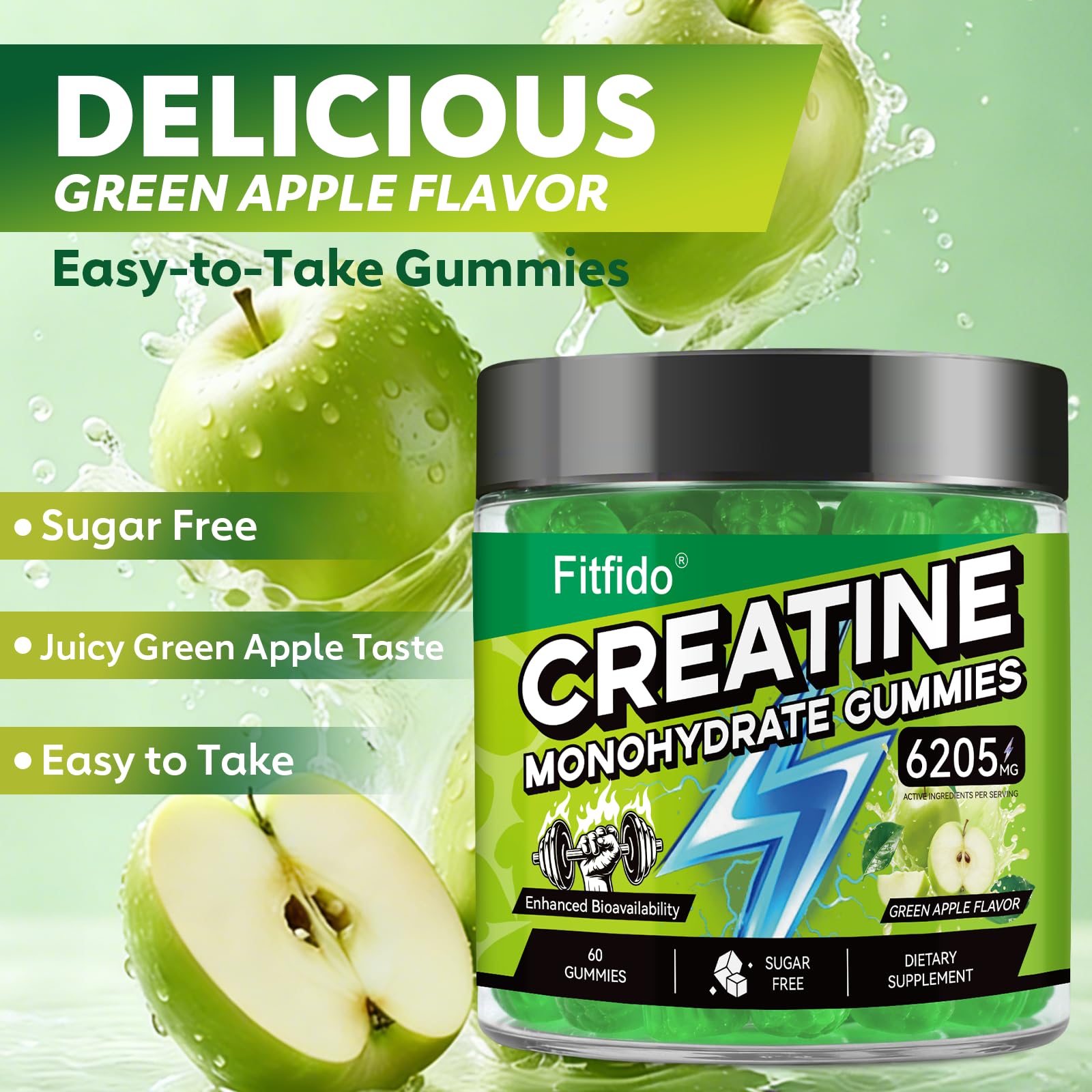 Creatine Monohydrate Gummies with L-Carnitine, 60 Count — Amazon image 3