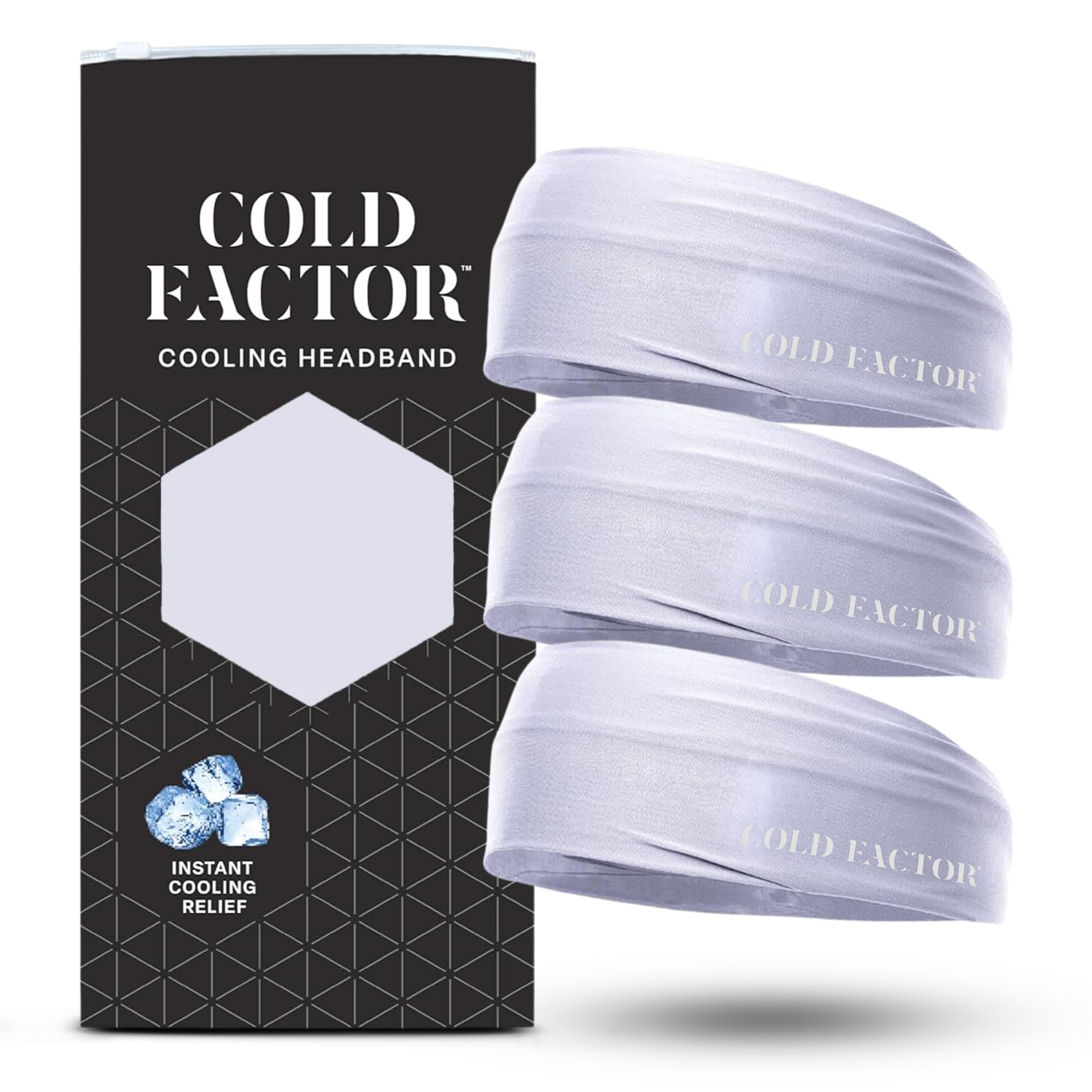 COLD FACTOR Cooling Headband for Women and Men – UPF 50+ Advanced Evaporative Comfort, Instant Cooling Sweatband for Outdoor Sports, Fitness, Yoga, Hiking, Running, and Workout