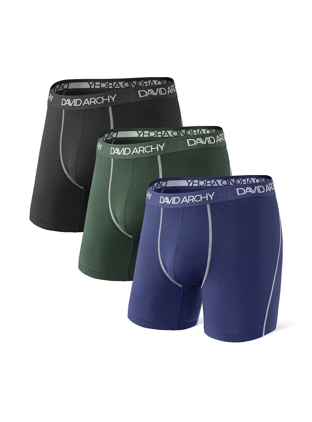 3 Pack Men's Ultra Soft Mesh Quick Dry Sports Underwear Breathable Boxer Briefs
