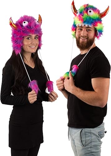 Miniatura 2 de Tigerdoe Disfraz de sombrero de monstruo, paquete de 2 sombreros divertidos locos, suministros para fiesta de cumpleaños con temática de monstruo,