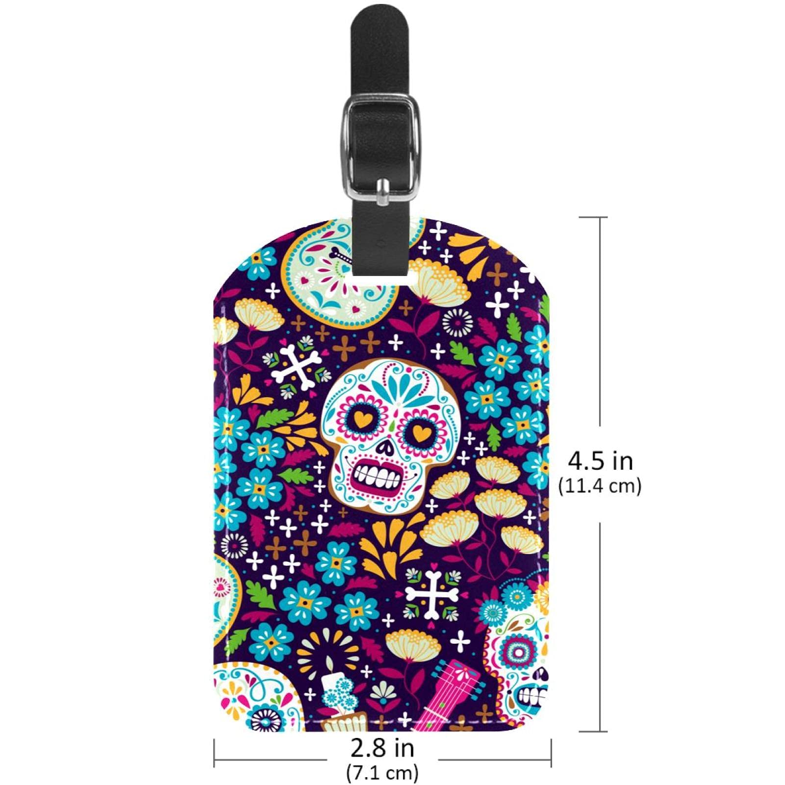 Lot De 2 Sacs à Dos Valise à Identifer - Motif Sugar Skull + Étiquette Bagage
