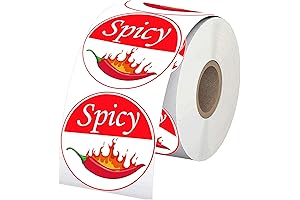 Fluorescent Hot and Spicy Pepper Caution Stickers