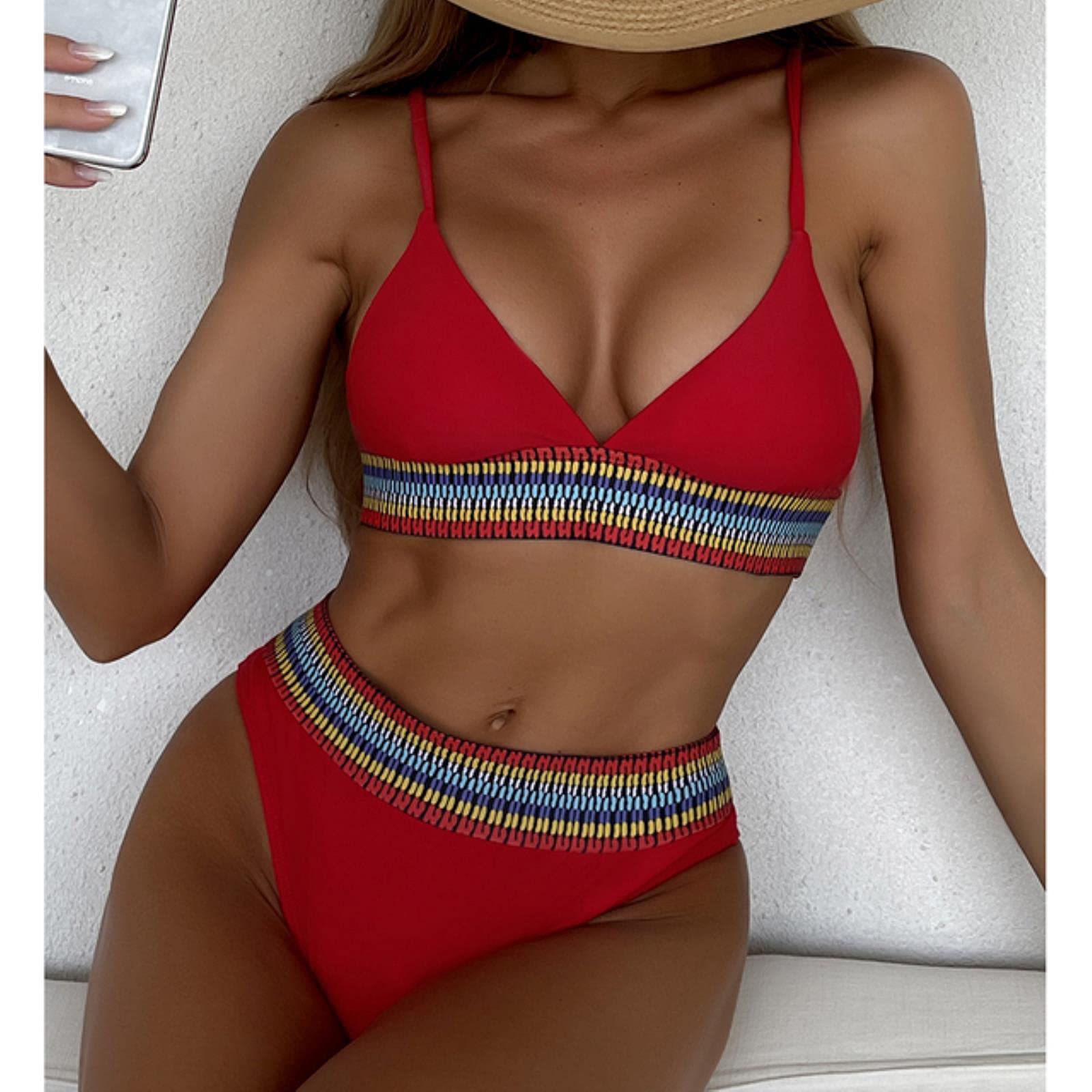 YujunYujun Sexy Bikini Swimwear Women Swimsuit Brazilian High Waist Bikinis Set 2 Piece Women Bathing Suit Swim for Summer Beach Wear