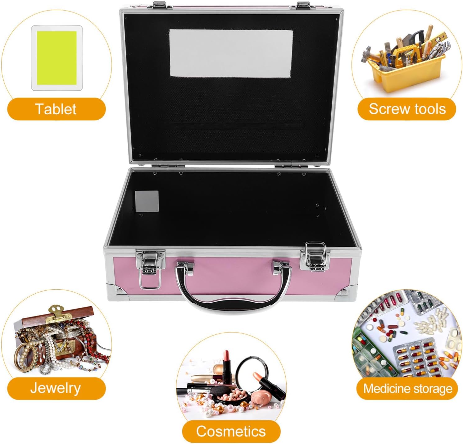 Aluminum Tool Box Multipurpose Makeup Case Tool Organizer Large Storage Portable Jewelry Cosmetics Box