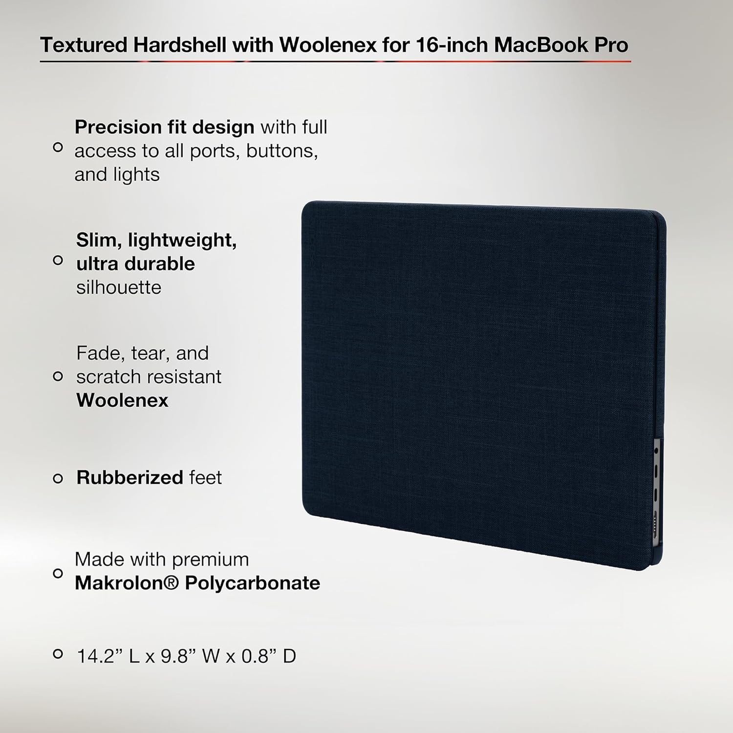 Incase Textured Hardshell Woolenex - MacBook Pro 16 inch Case - 2024, 2023, 2022, 2021, M4, M3, M2, M1 Protective Hard Shell, Scratch Resistant, Lightweight (Cobalt)