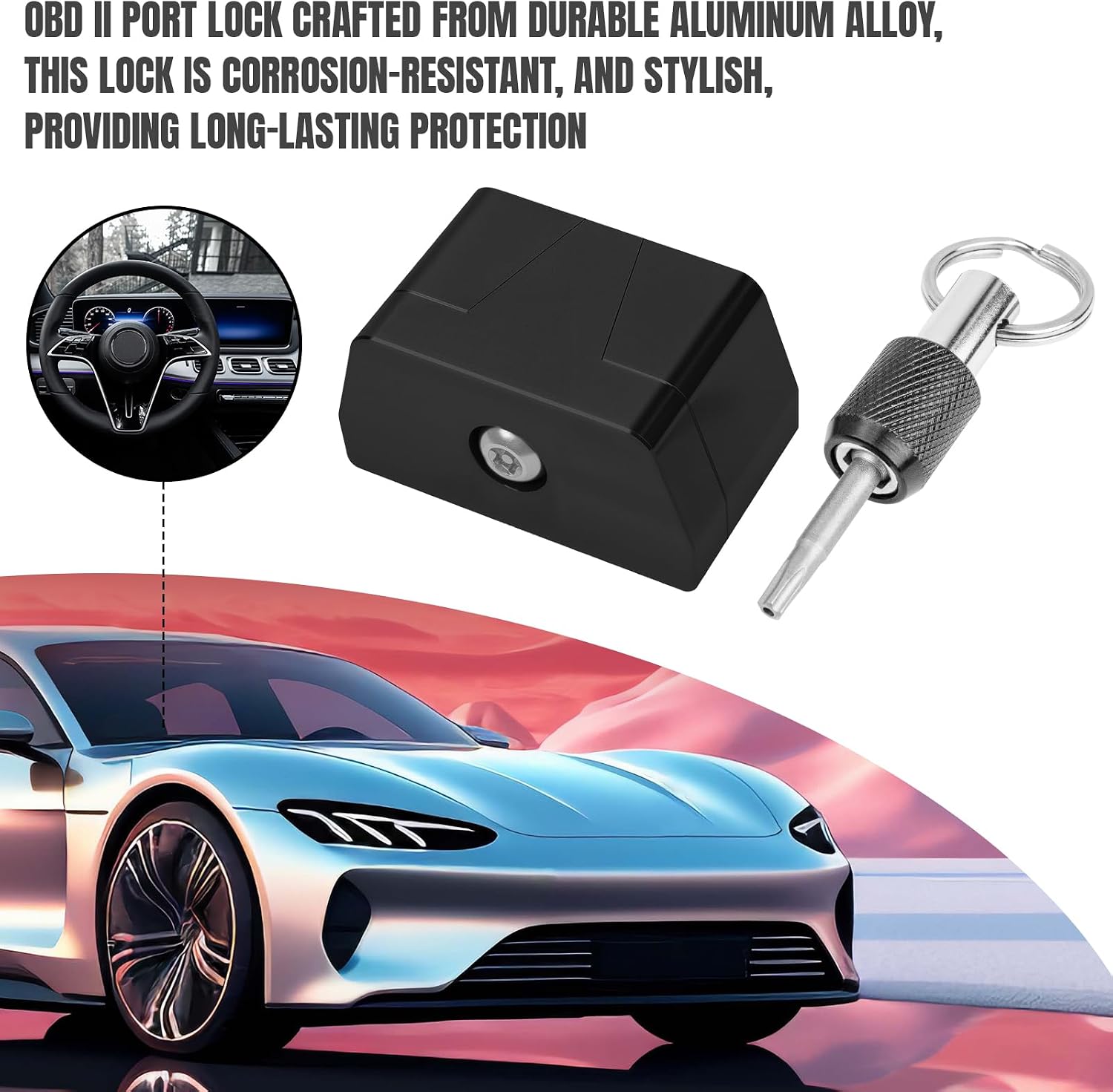 MLWIRD OBD2 Port Lock Black Plastic OBD Diagnostic Port Anti-Theft Protector for Car SUV Truck