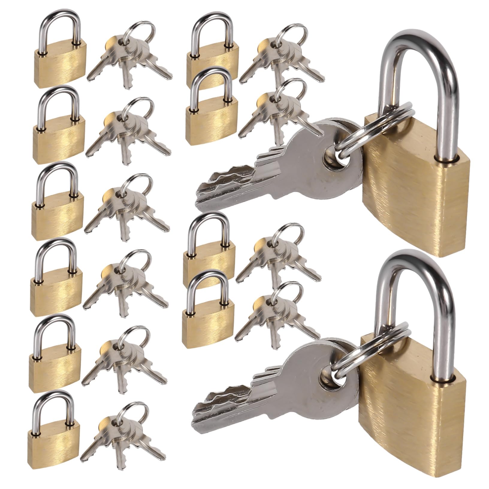 OUNONA 12 pezzi Mini Lucchetti in Rame per Valigie Zaini Diario con Chiave Lucchetto Sicurezza Portatile per Bagagli Scatole Armadietti