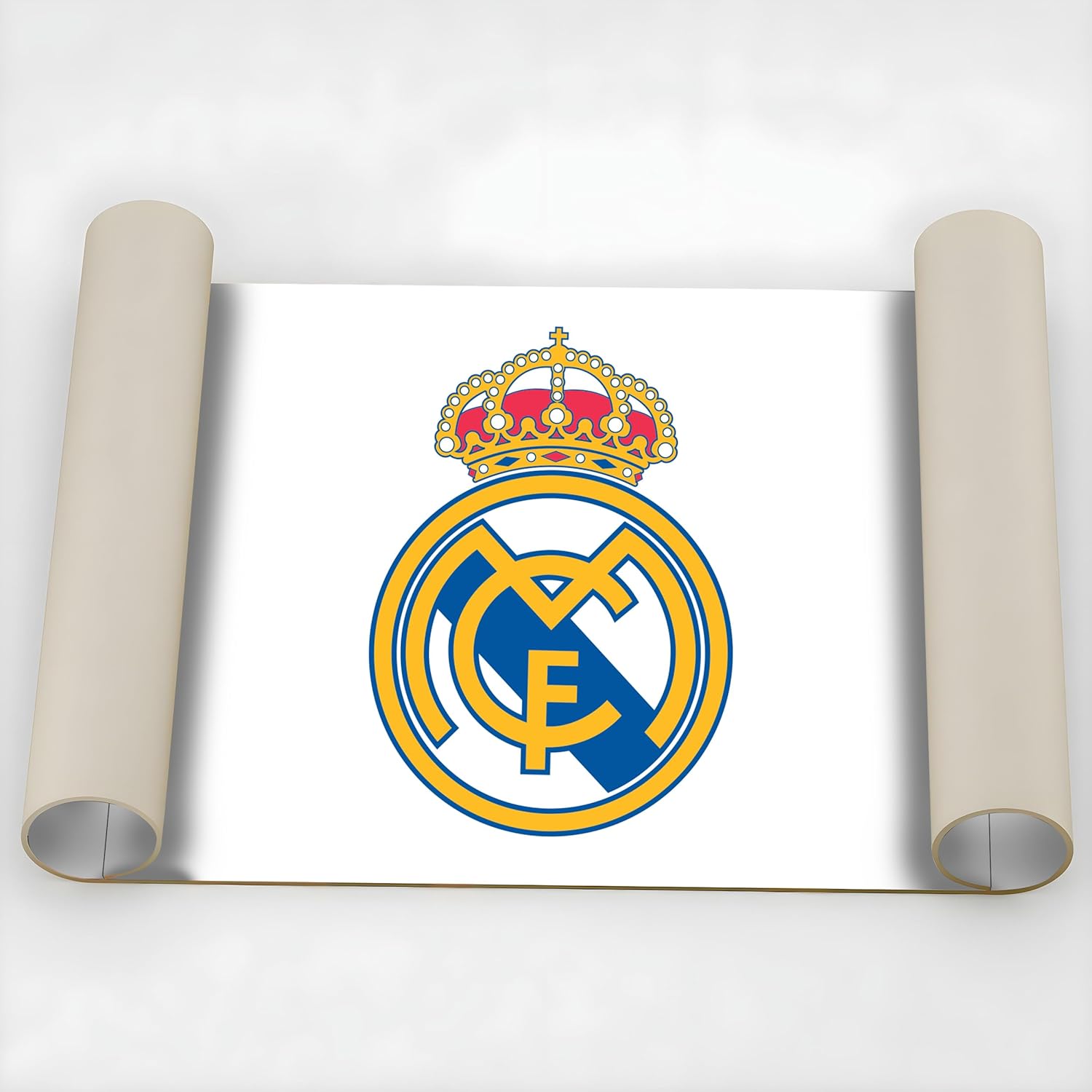 Licensed Décor Real Madrid Desk Mat - Full Colour Crest on White - 35 x 60 cm