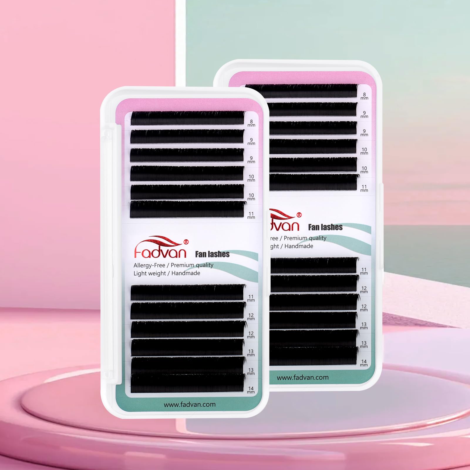 Easy Fan Lashes Self Fanning Volume Russian Eyelash Extensions 0.05D Curl Mixed 8-14mm Automatic Blooming Volume Easy Fan Lashes FADVAN(0.05-D-814) — view 7