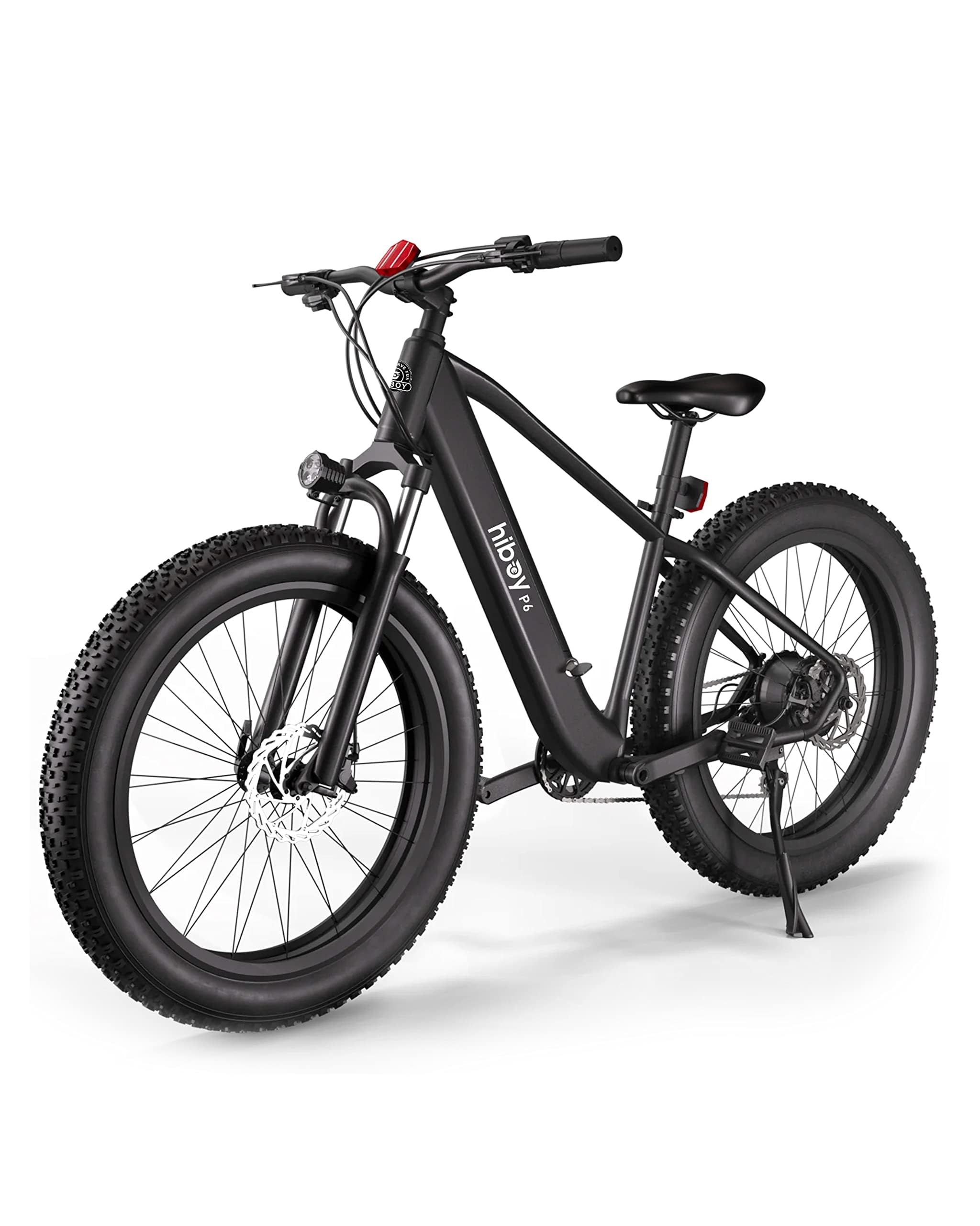 HiboyP6 Electric Bike for Adults, 28MPH 62.1Miles Range 1000W Peak Motor 48V 13Ah Removable Battery Ebike, 26” x 4.0" Fat Tire Electric Bicycle, Shimano 7 Speed, Hydraulic Suspension, UL Certified