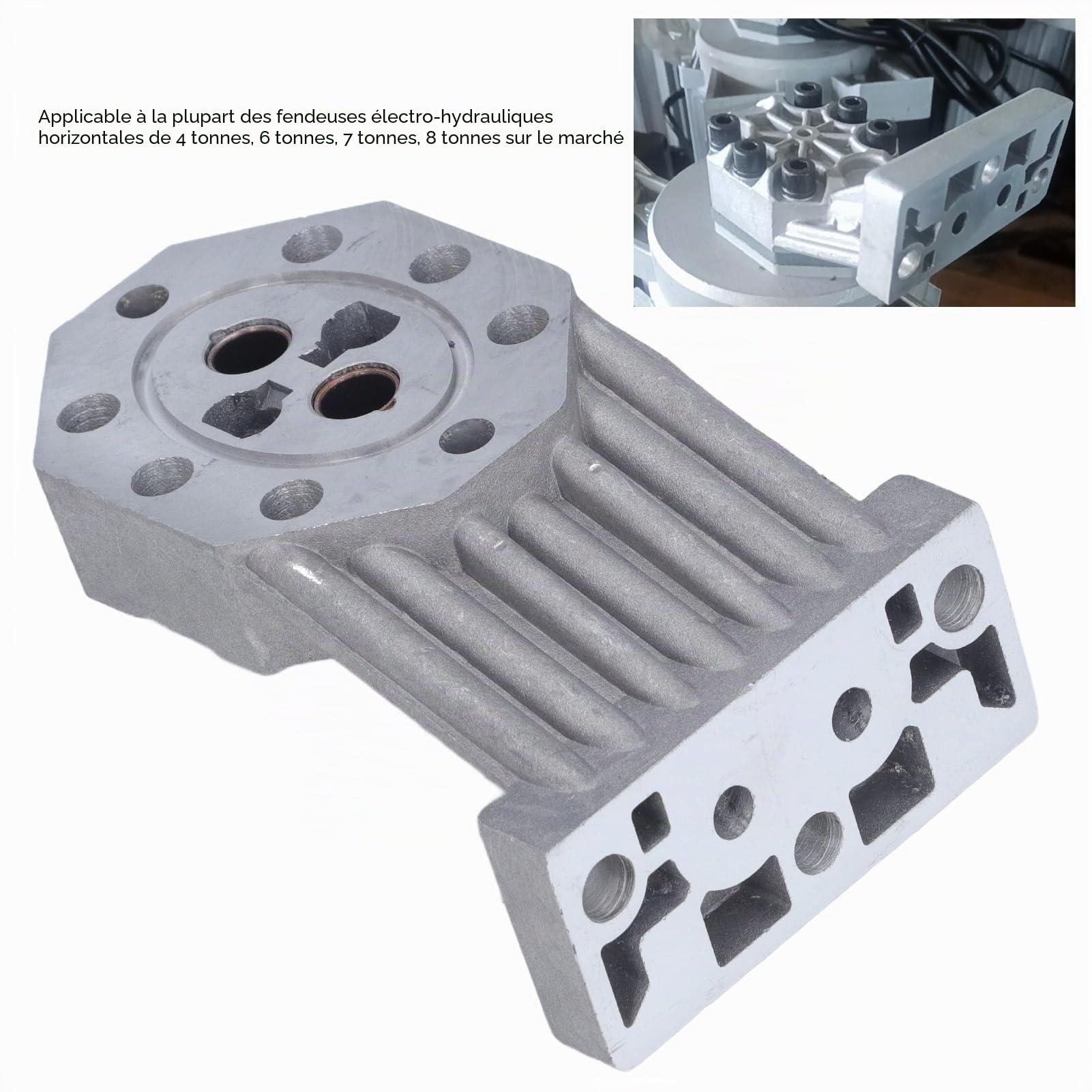 Boîtier de Moulage de Pompe de Fendeuse de Bûches Hydraulique, Support de Remplacement en Aluminium pour Fendeuse de Bois électrique avec Joints, Universel pour Titan, Clarke,