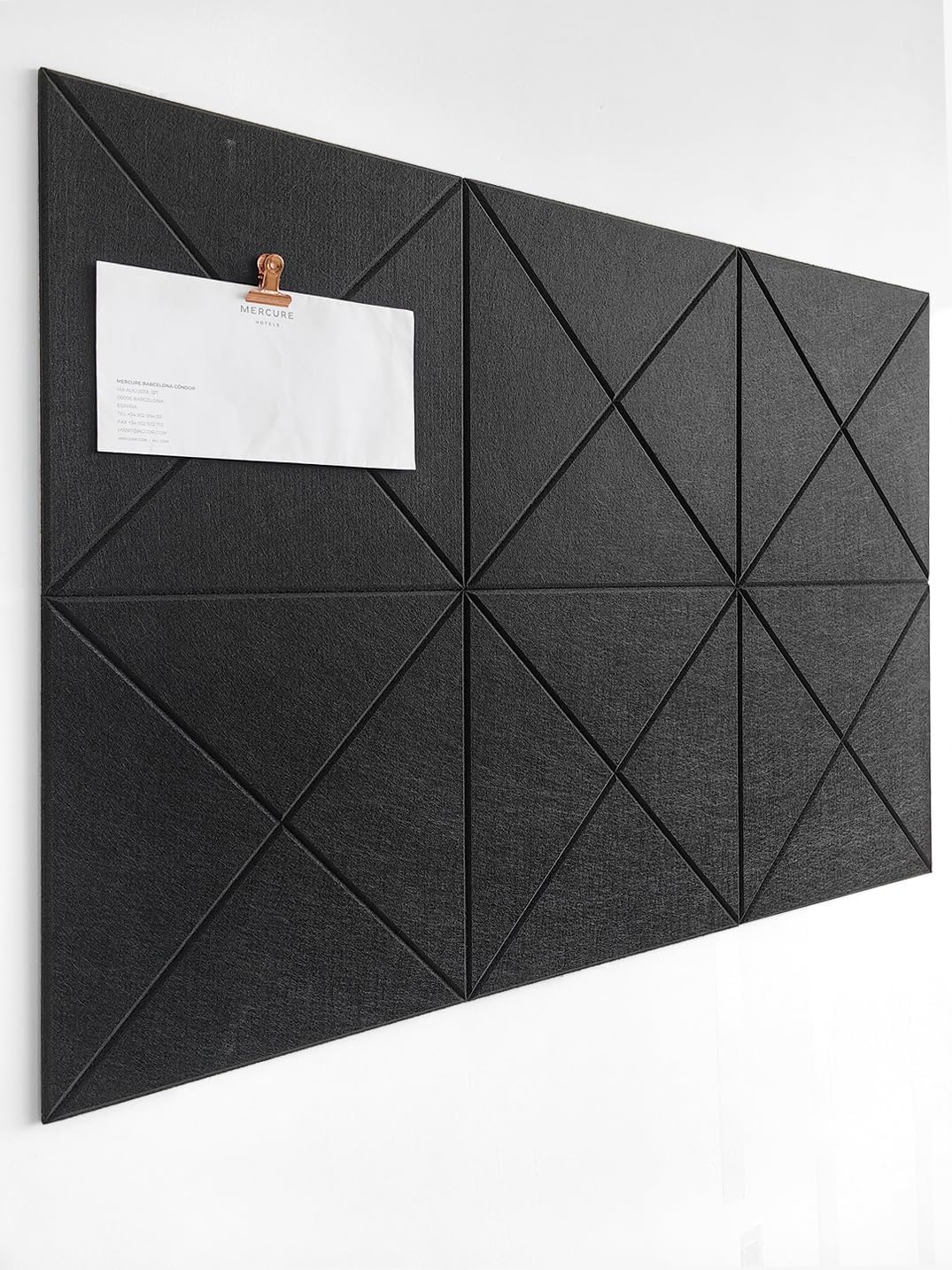 Cork Board Alternative - 6 Pack Felt Wall Tiles with Safe Removable Adhesive Tabs, Cork Boards for Walls Notice Board for Home Office and School Pin Board Tack Board - Black