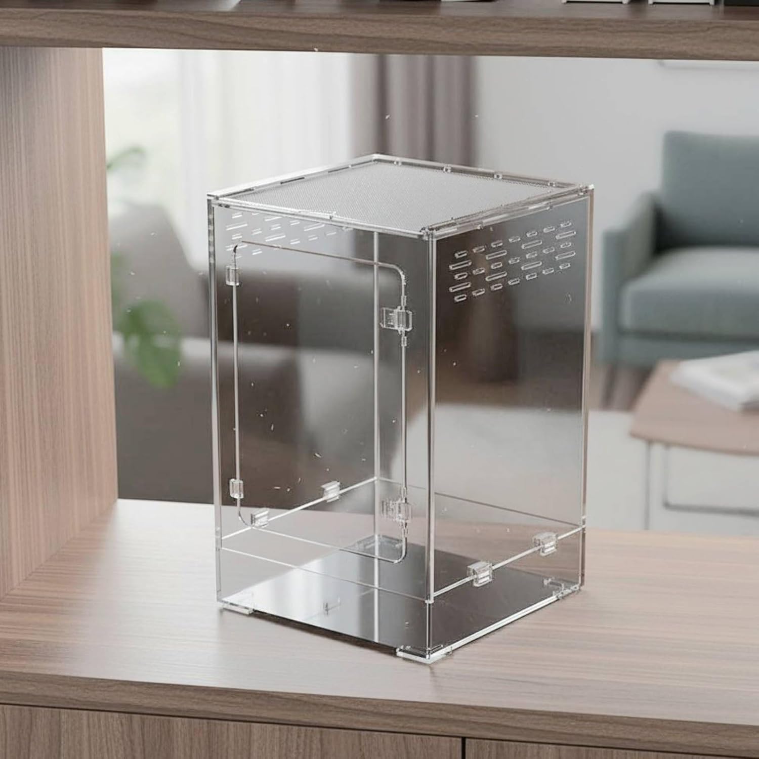 Acrylic Reptile Enclosure Vertical Arboreal Terrarium Stackable Design Clear Reptile Breeding Box for Amphibian Enthusiasts