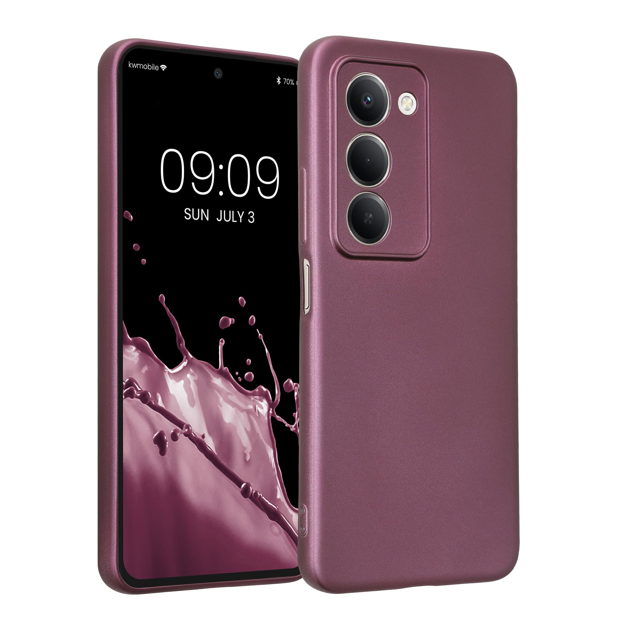 kwmobile Carcasa Compatible con Xiaomi Redmi Note 14 Pro 5G / Poco X7 Funda - Funda Ultrafina de TPU con Bordes elevados - Lavanda Metalizado — view 385