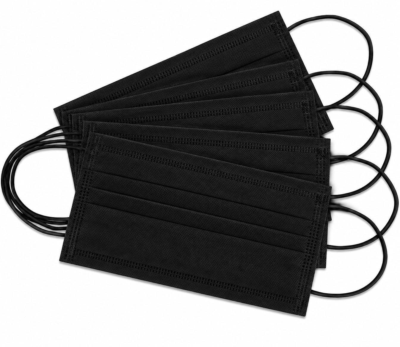 Disposable Face Mask 3 Ply with Soft Ear Loops – Breathable Protective Mask for Daily Use, Dust & Pollution Protection, Skin Friendly Non Woven Fabric, Unisex Adult Mask (Black)-image-5