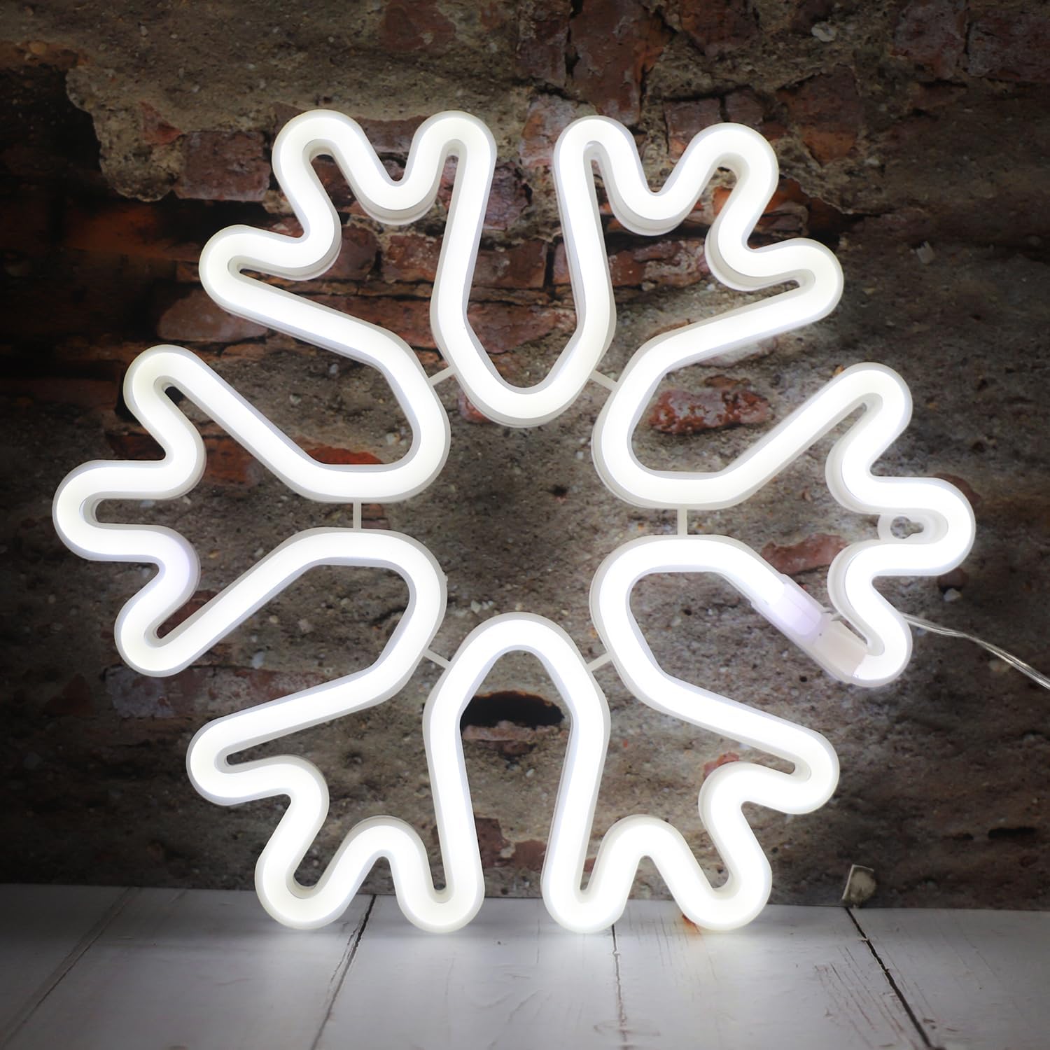 Snowflake Neon Signs Christmas Decorations, White