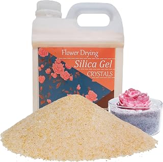 2 Pounds Color Indicating Premium Silica Gel Flower Drying Crystals Desiccant - (2 LBS) Flower Drying Silica Gel,for Wedding Bouquet Preservation,Bead Size < 1mm