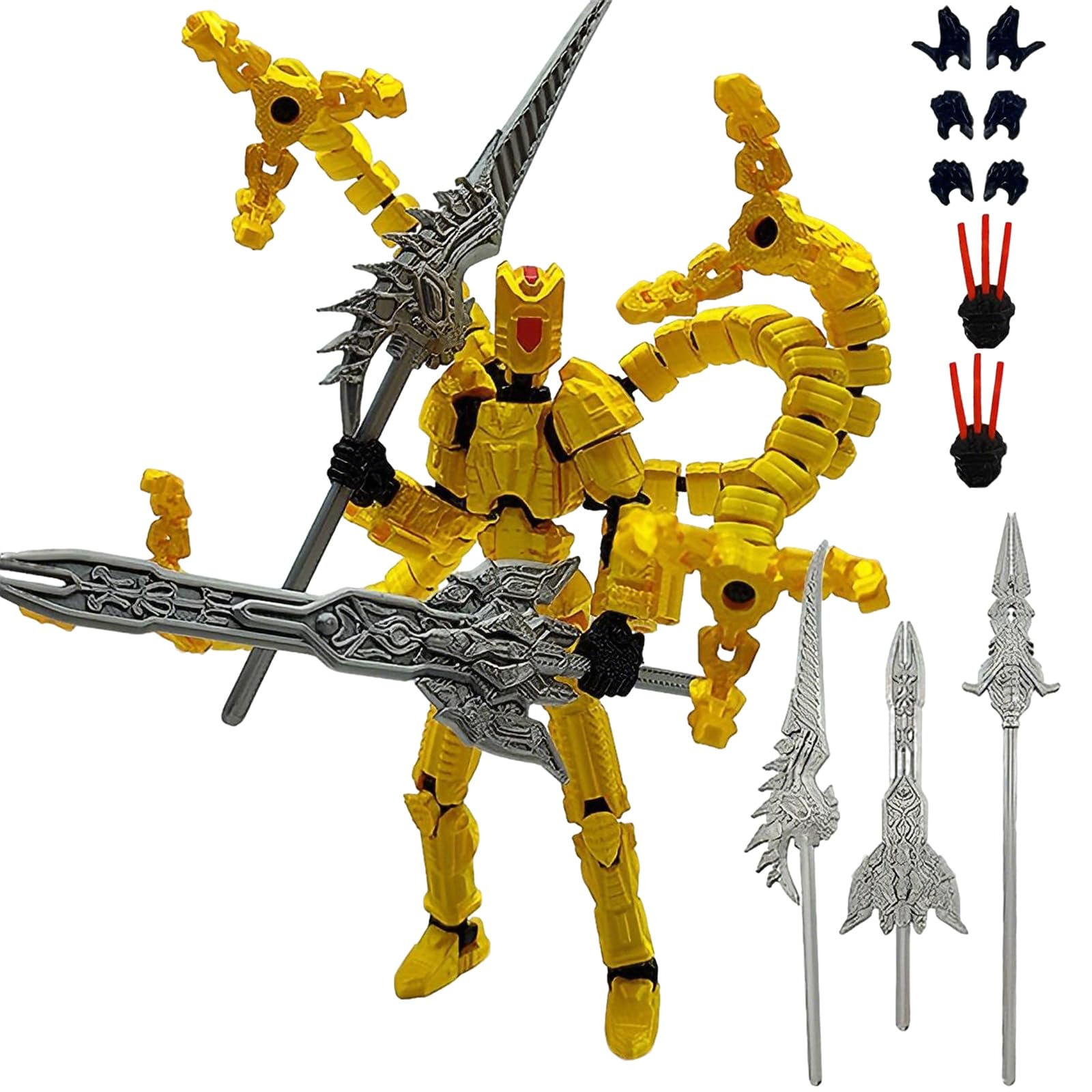T13 Action Figure Set 3D Printed Dummy 13 Multi-Jointed Movable Robot ，Gold