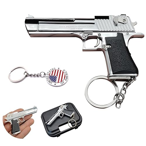 Mini Gun Keychains, Gold/Silver/Black Pistol Shape Key Chain,Miniature Keychain,Novelty Keychain